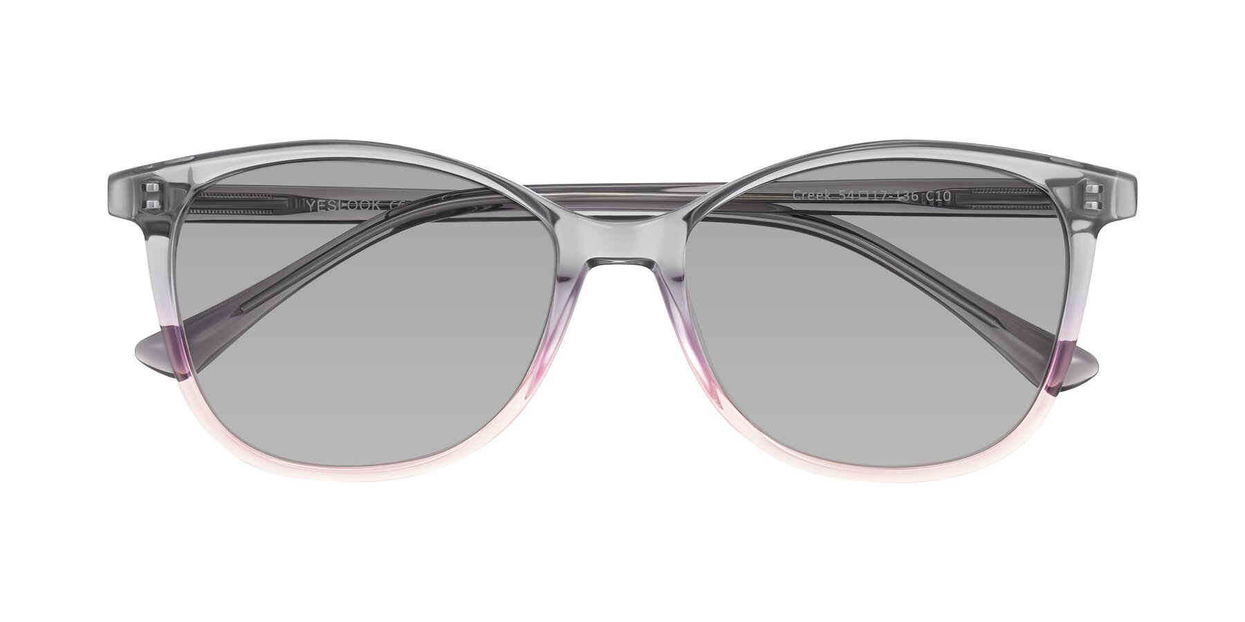Folded Front of Creek in Gray/Pink with Light Gray Tinted Lenses