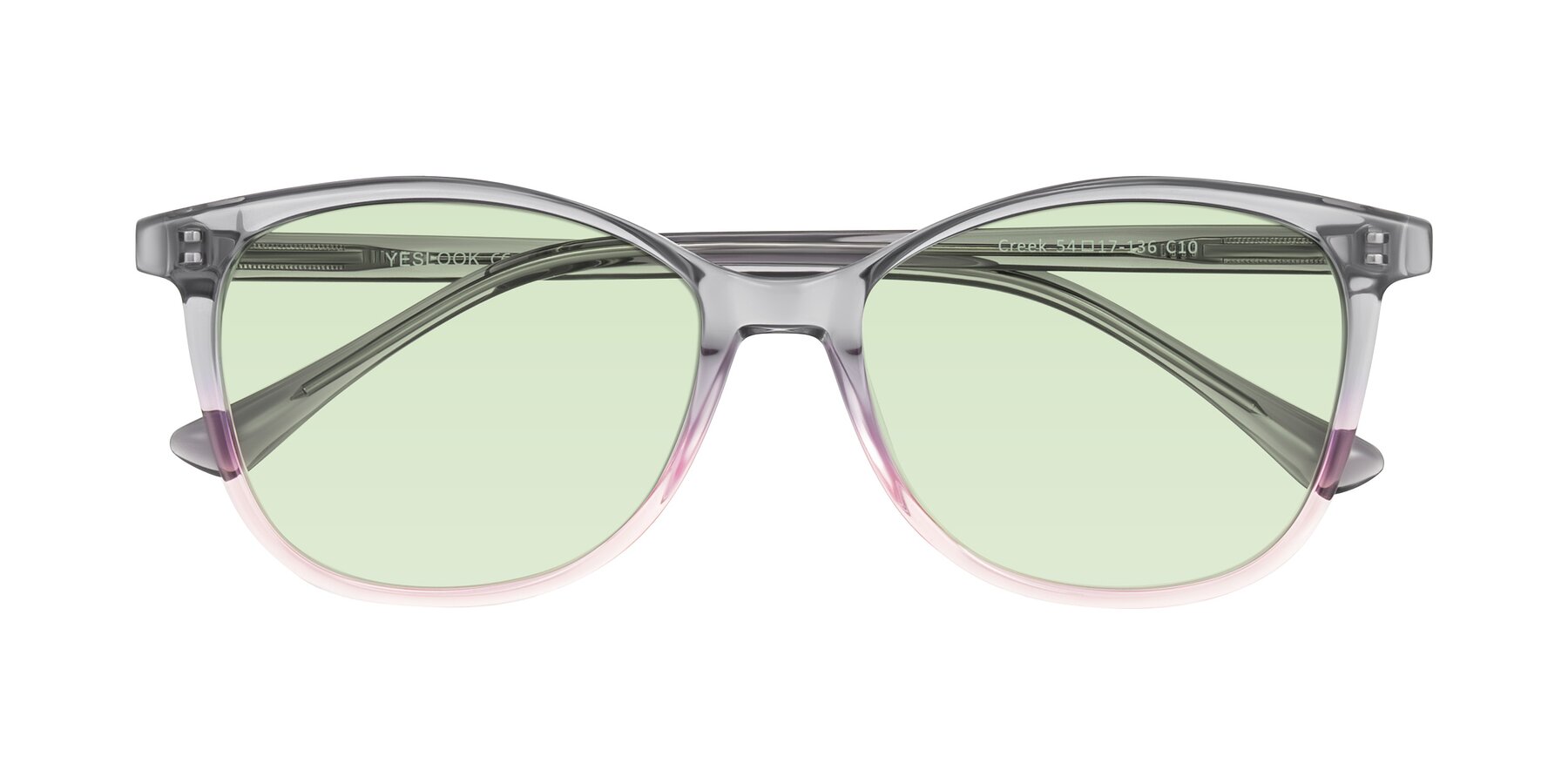 Folded Front of Creek in Gray/Pink with Light Green Tinted Lenses