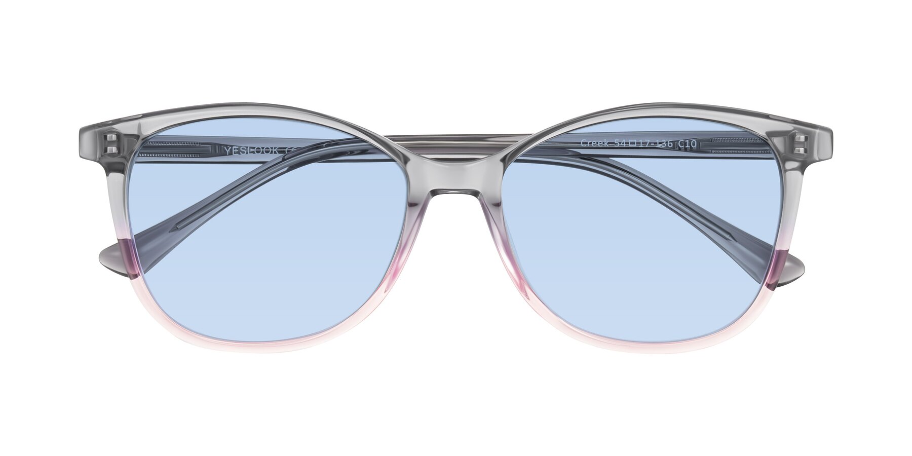Folded Front of Creek in Gray/Pink with Light Blue Tinted Lenses