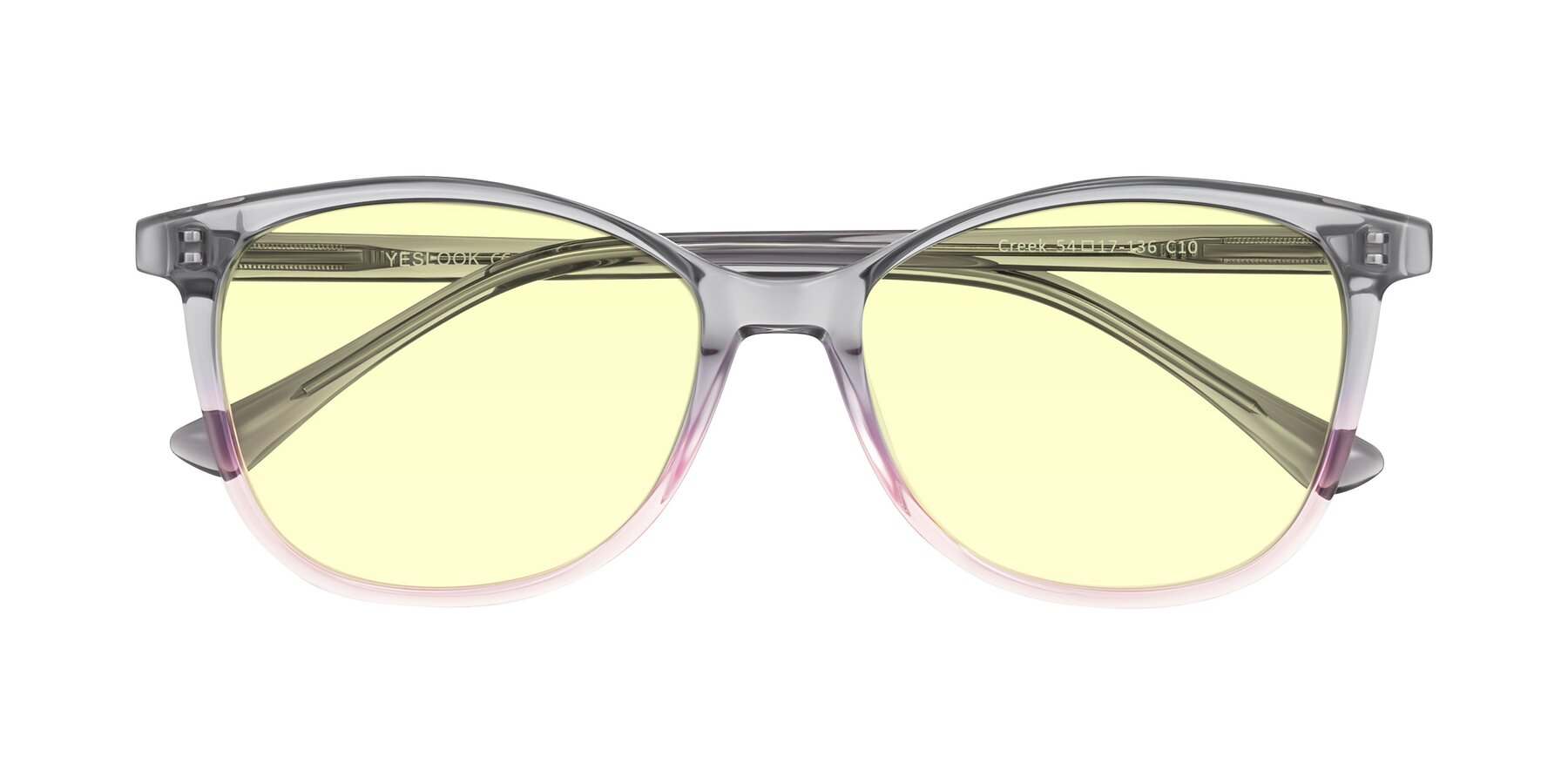 Folded Front of Creek in Gray/Pink with Light Yellow Tinted Lenses