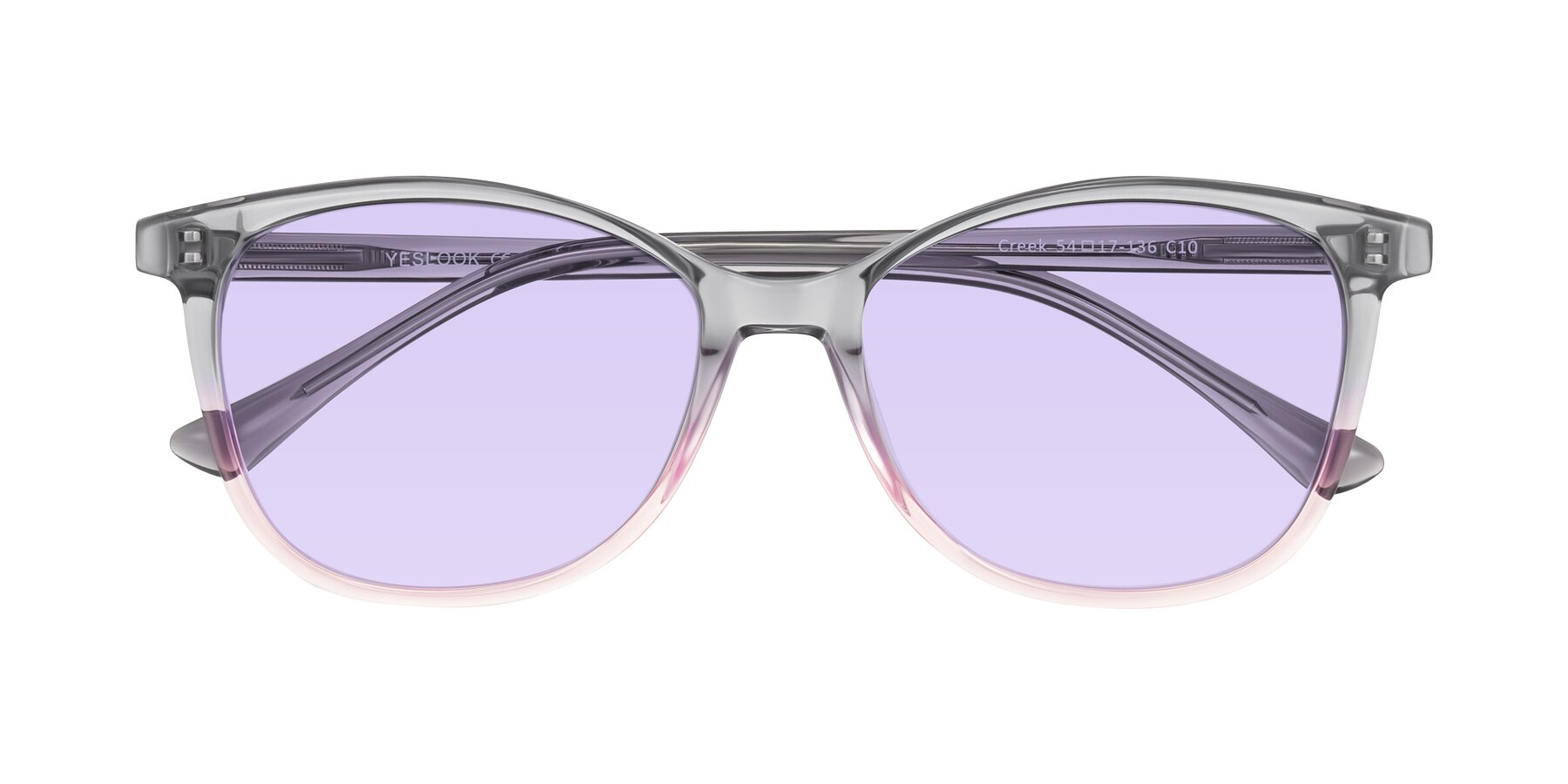 Folded Front of Creek in Gray/Pink with Light Purple Tinted Lenses