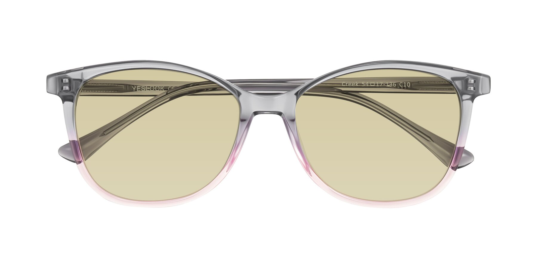 Folded Front of Creek in Gray/Pink with Light Champagne Tinted Lenses
