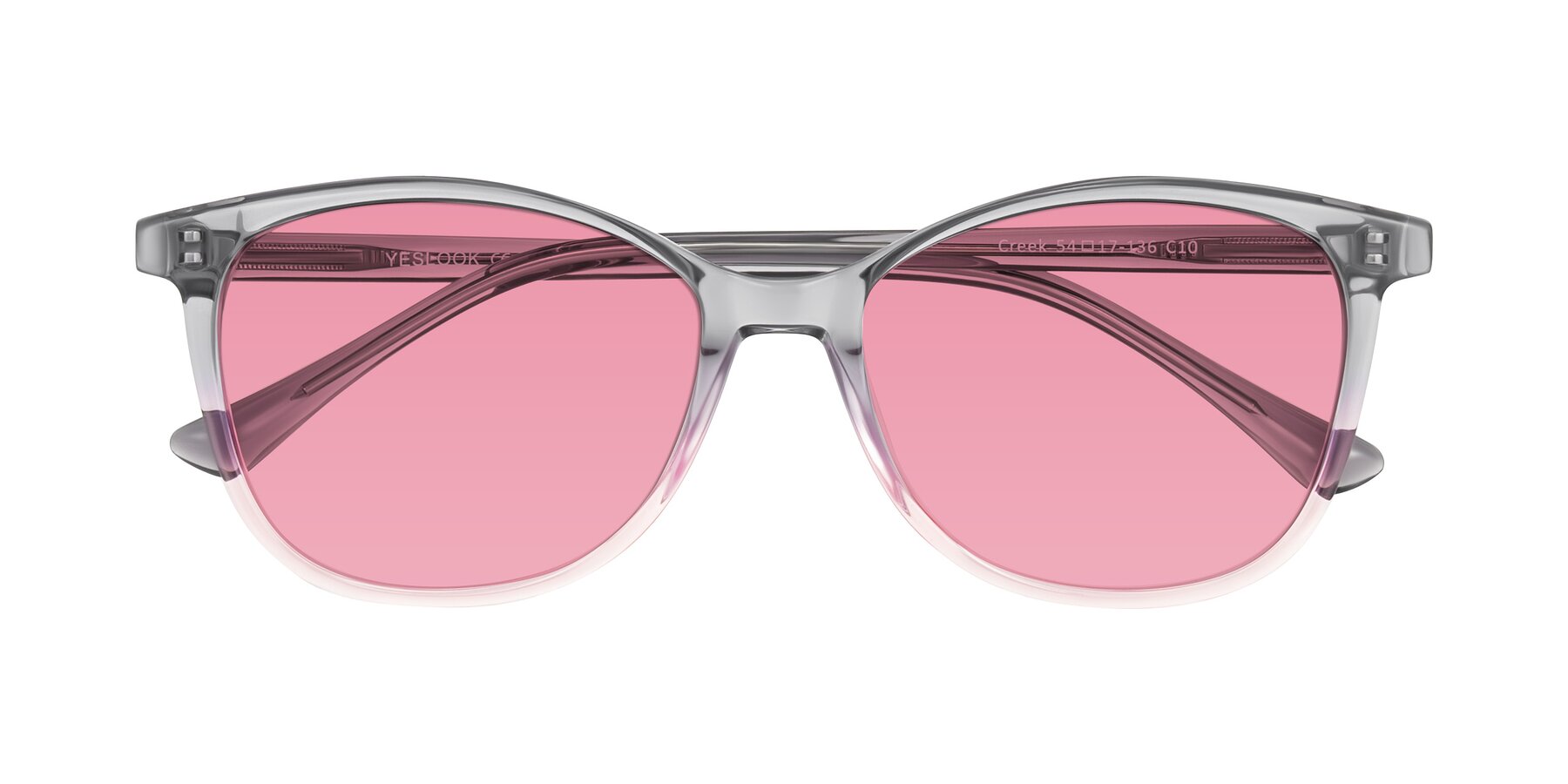 Folded Front of Creek in Gray/Pink with Pink Tinted Lenses