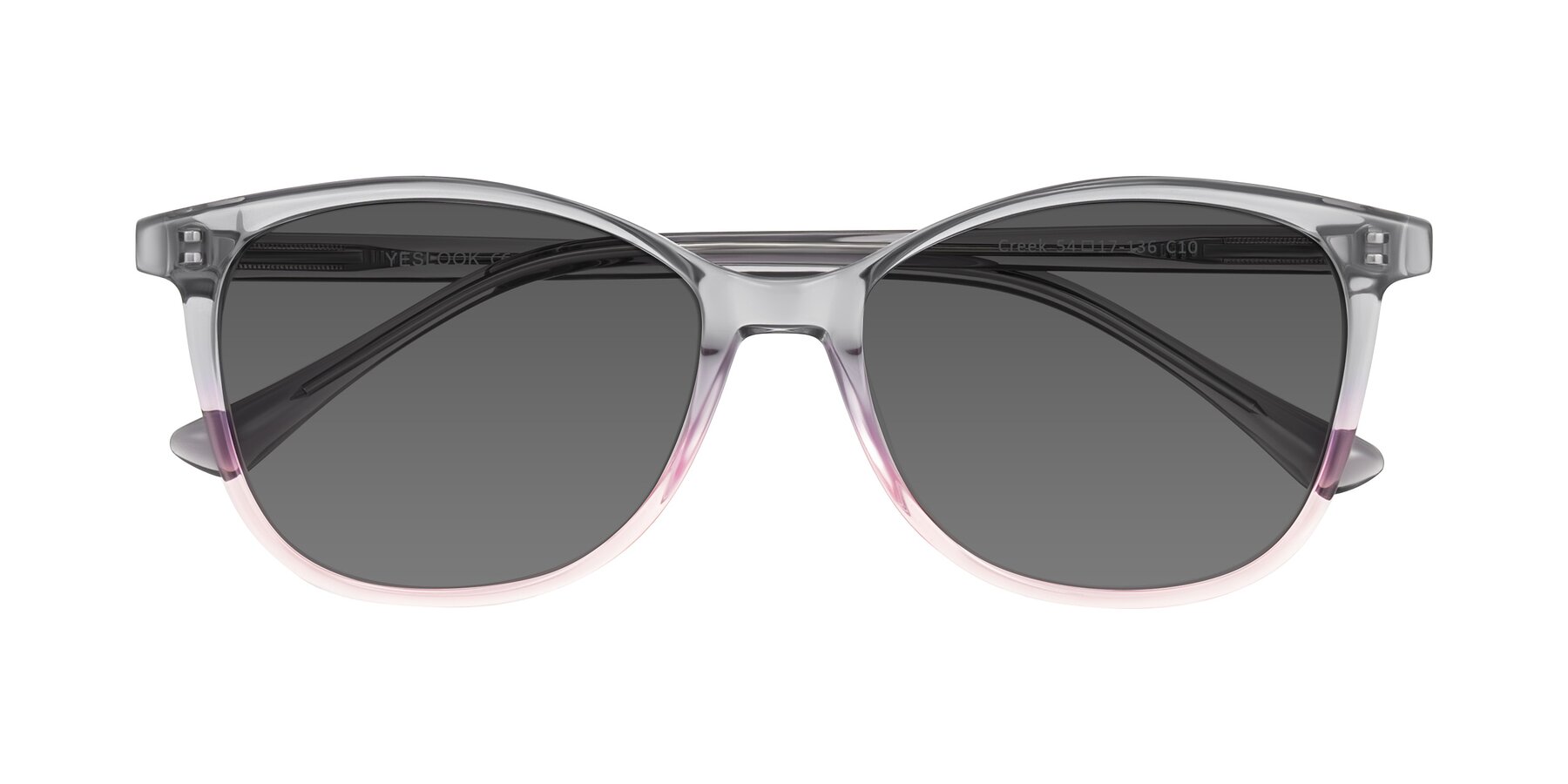 Folded Front of Creek in Gray/Pink with Medium Gray Tinted Lenses