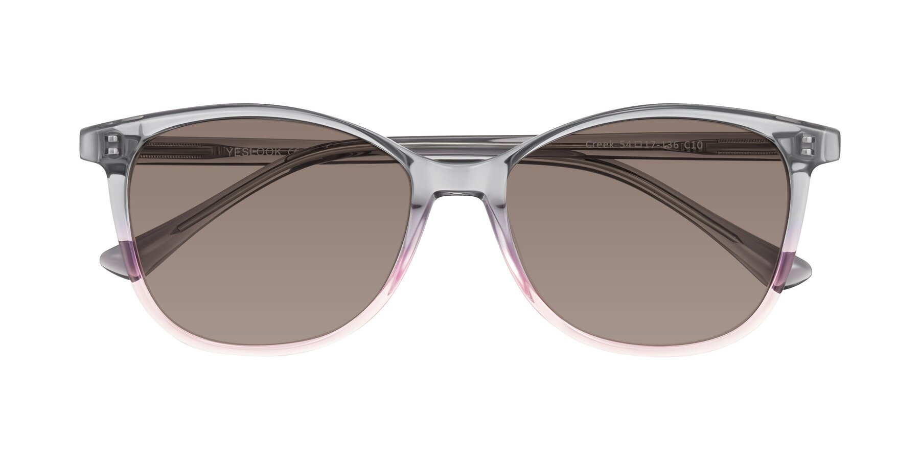 Folded Front of Creek in Gray/Pink with Medium Brown Tinted Lenses