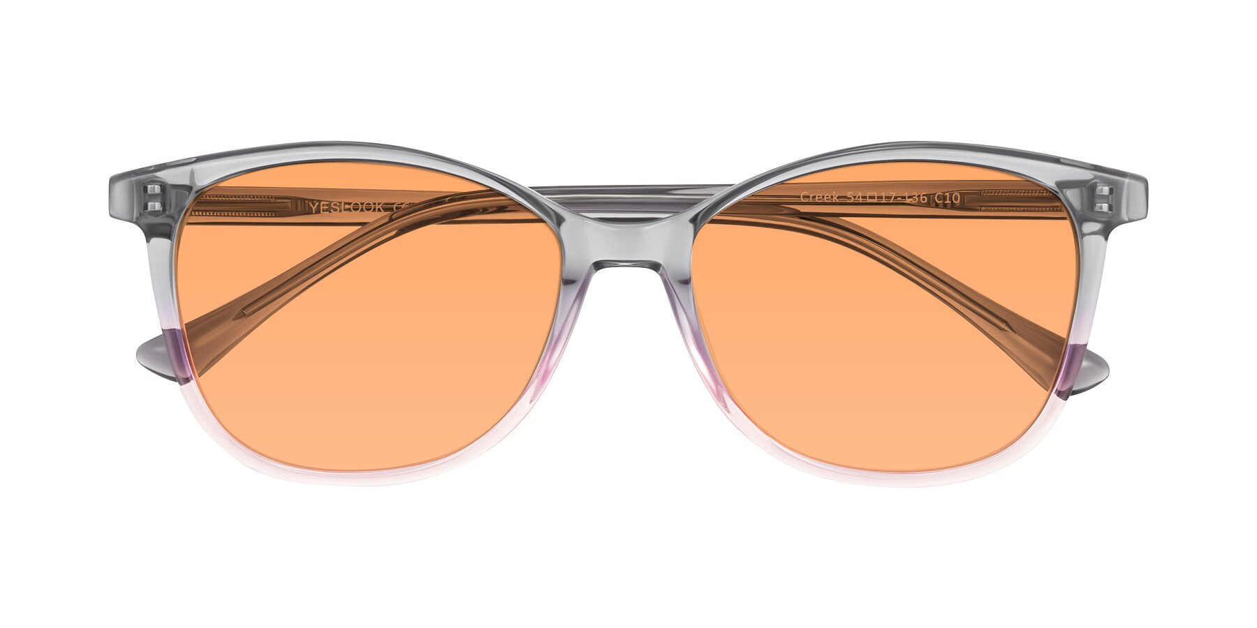 Folded Front of Creek in Gray/Pink with Medium Orange Tinted Lenses