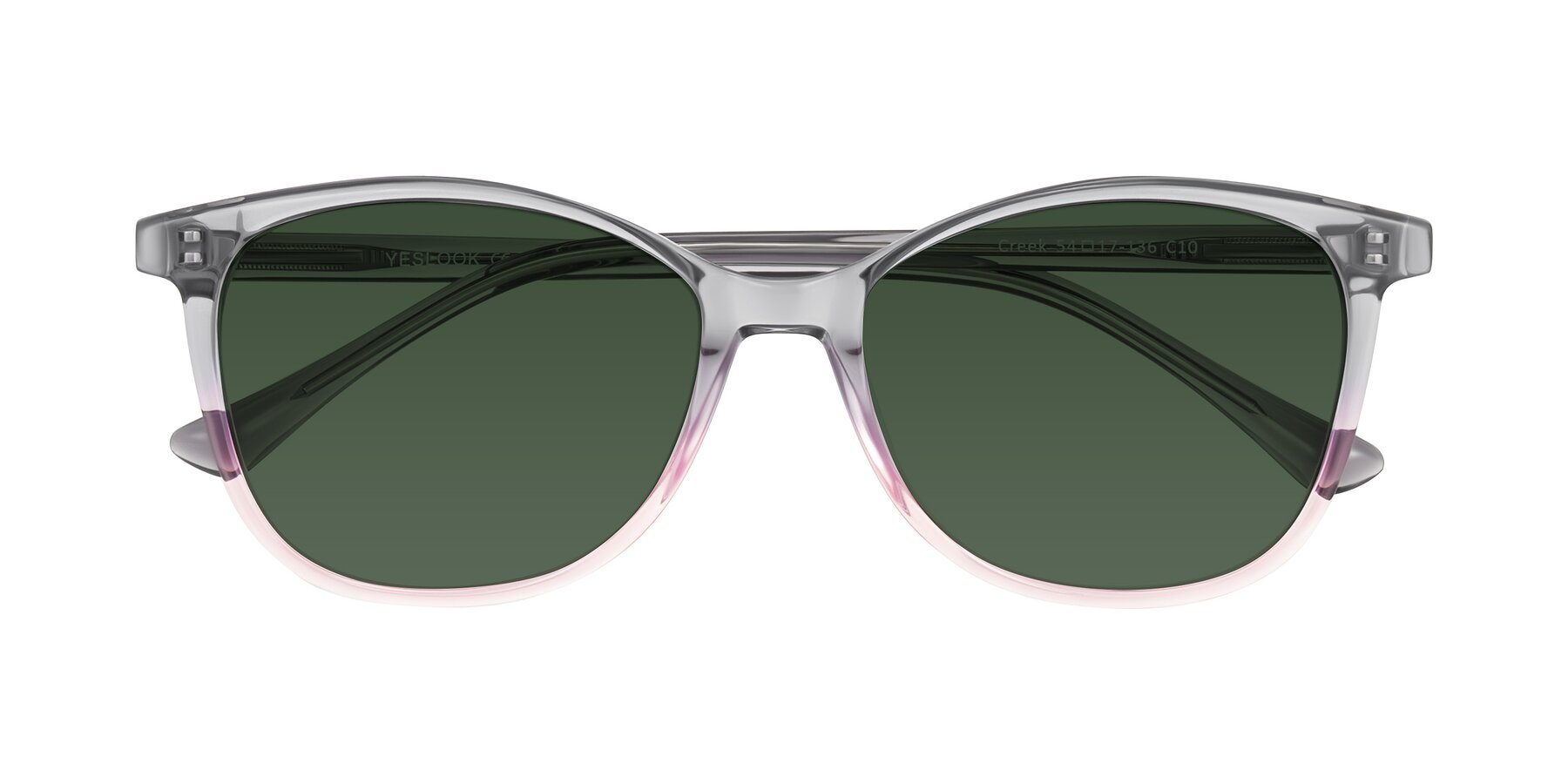 Folded Front of Creek in Gray/Pink with Green Tinted Lenses