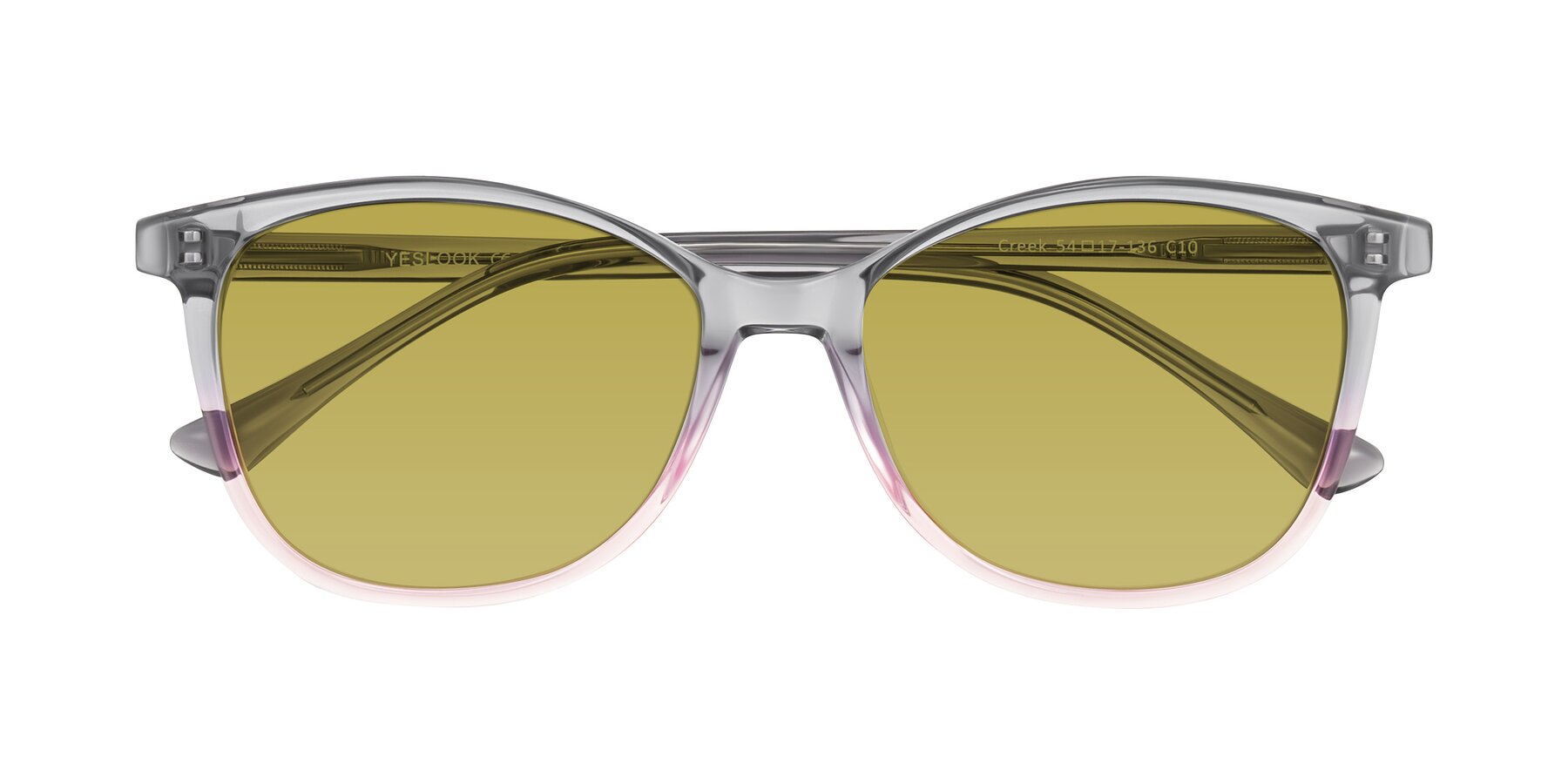 Folded Front of Creek in Gray/Pink with Champagne Tinted Lenses