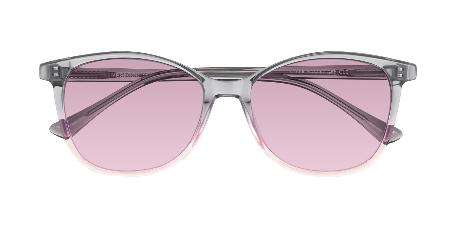 Folded Front of Creek in Gray/Pink with Light Wine Tinted Lenses