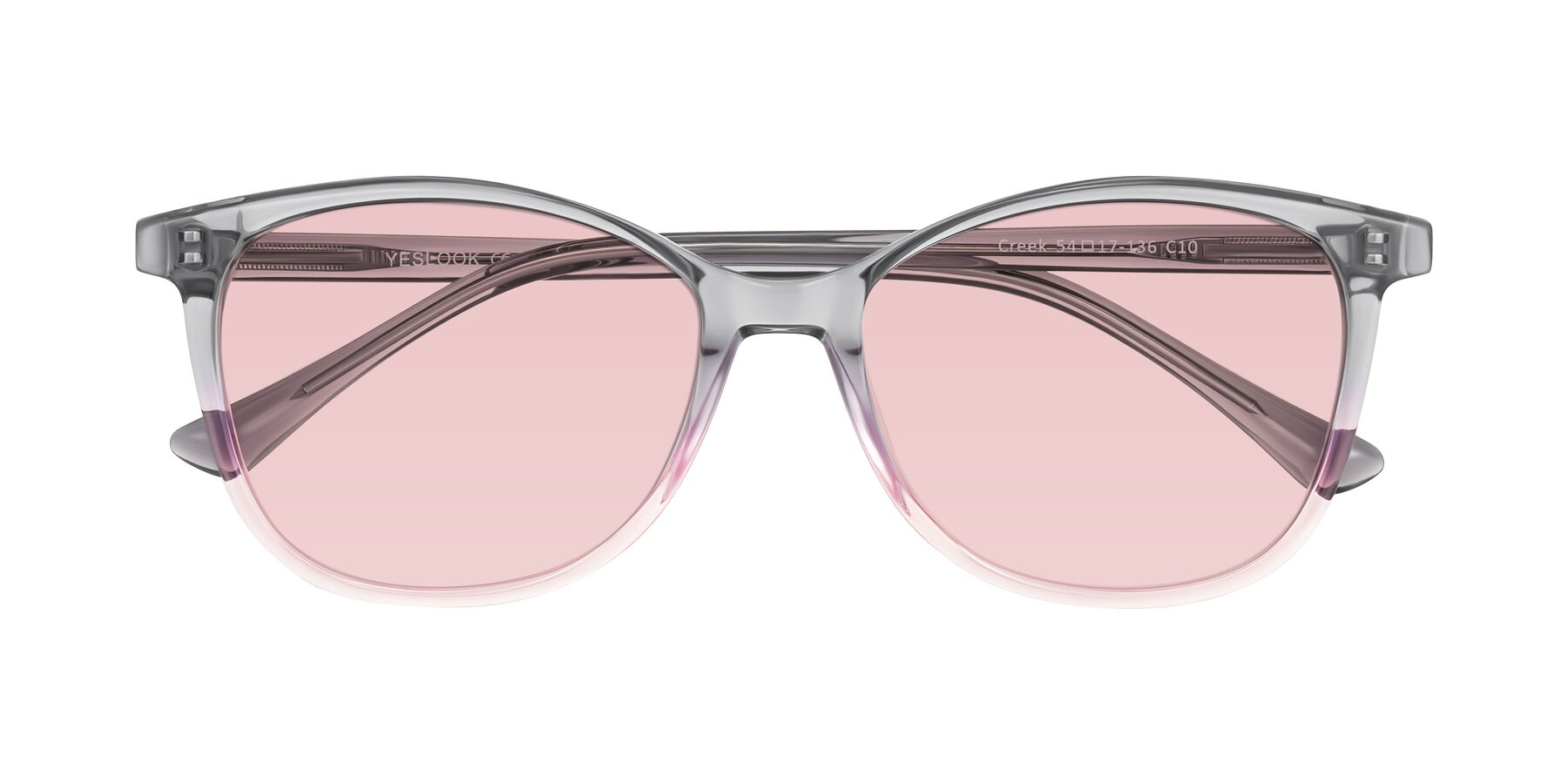 Folded Front of Creek in Gray/Pink with Light Garnet Tinted Lenses