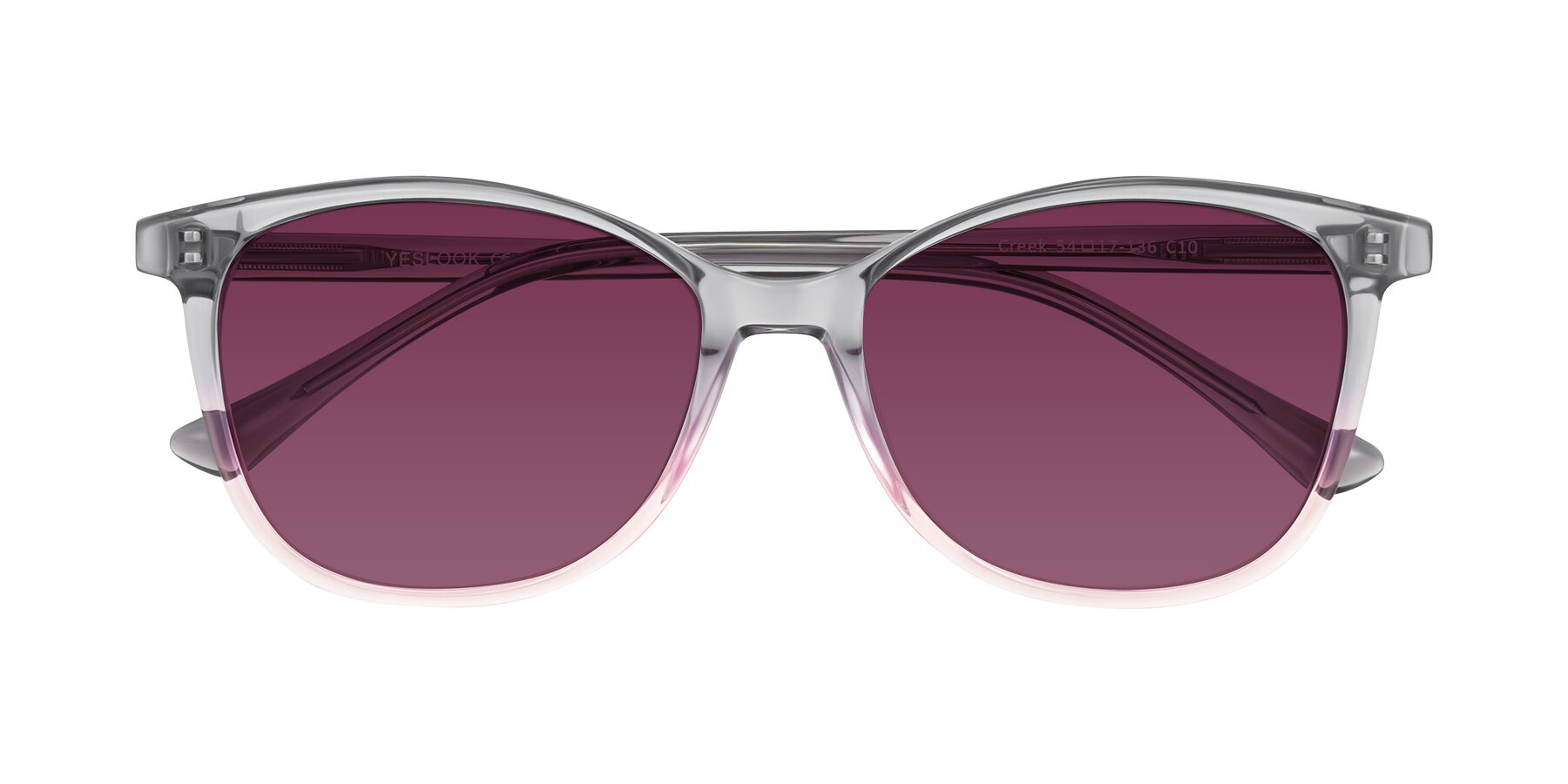 Folded Front of Creek in Gray/Pink with Wine Tinted Lenses