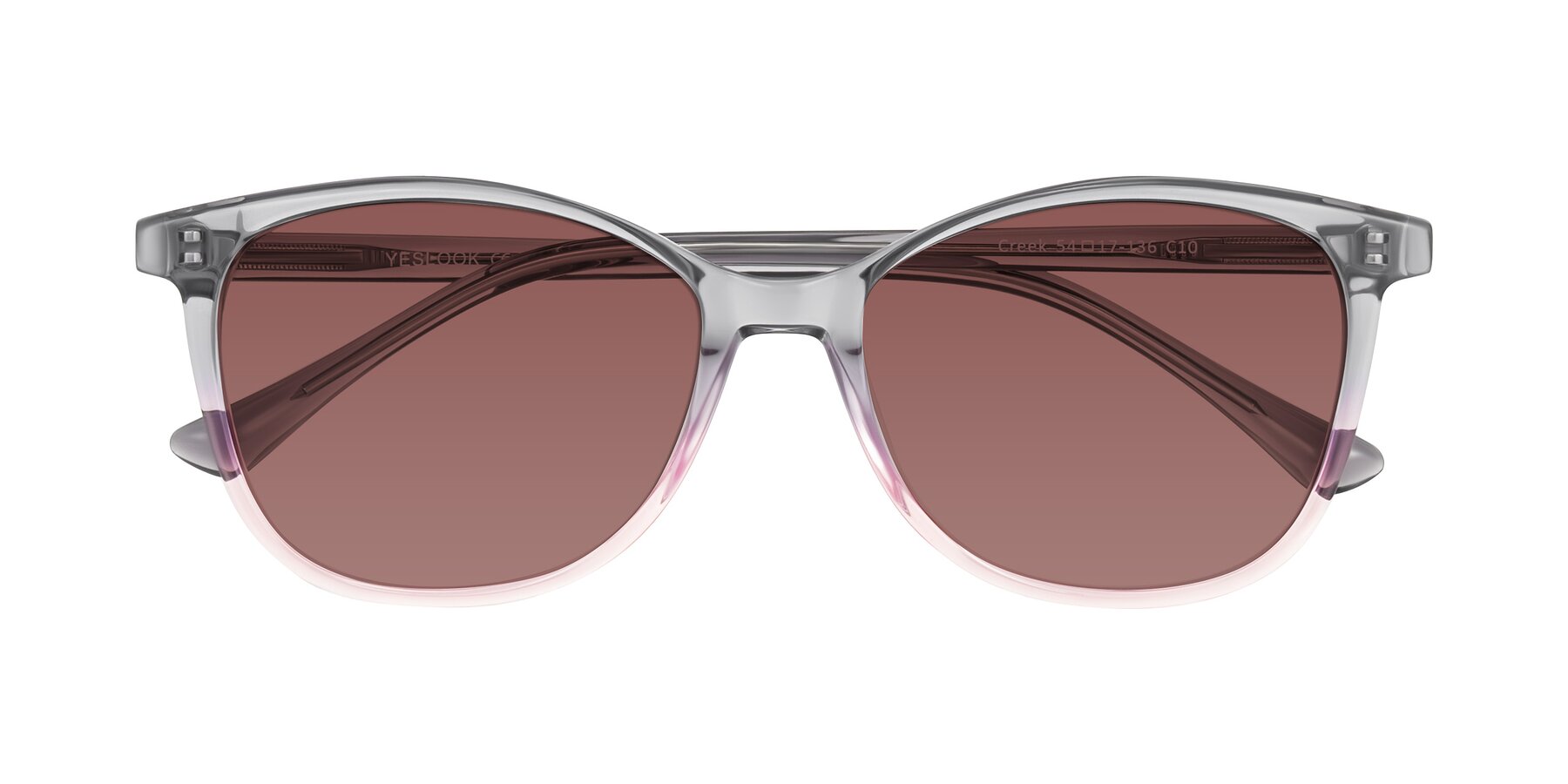 Folded Front of Creek in Gray/Pink with Garnet Tinted Lenses