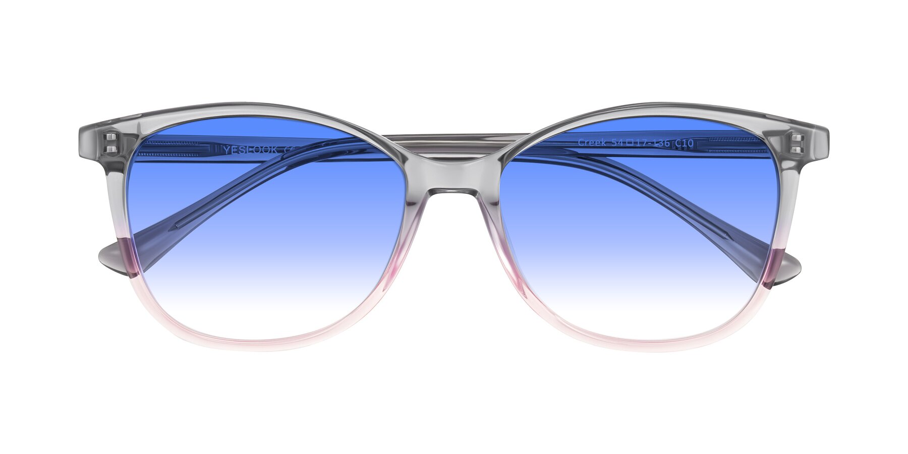 Folded Front of Creek in Gray/Pink with Blue Gradient Lenses