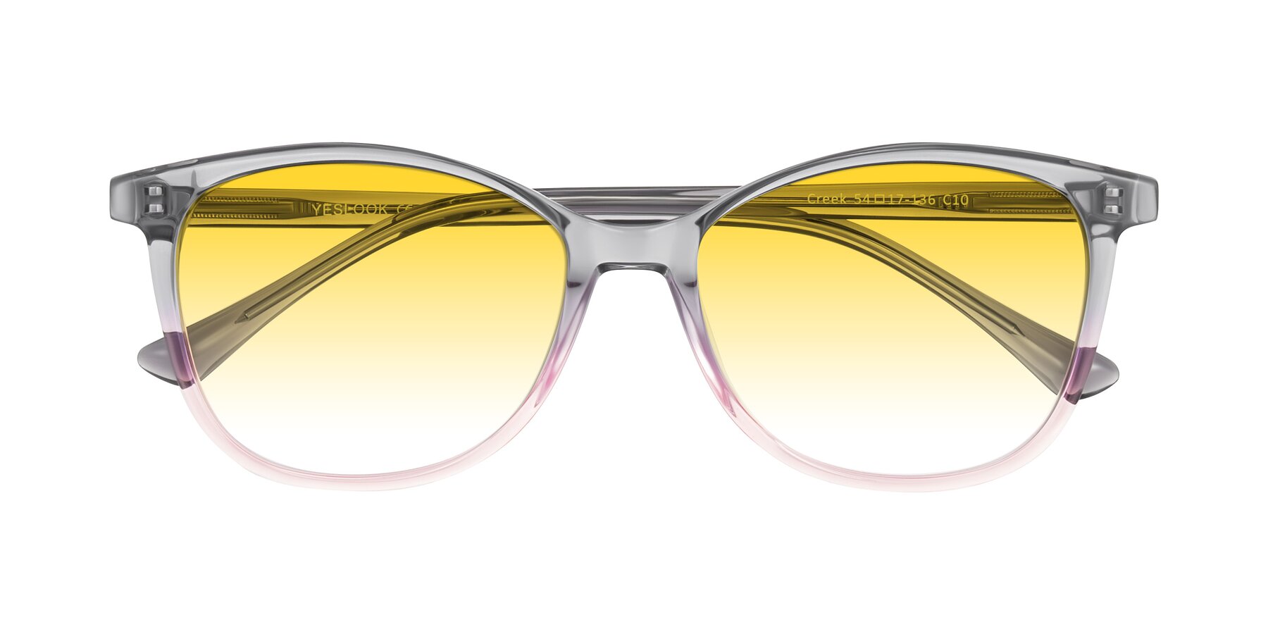 Folded Front of Creek in Gray/Pink with Yellow Gradient Lenses