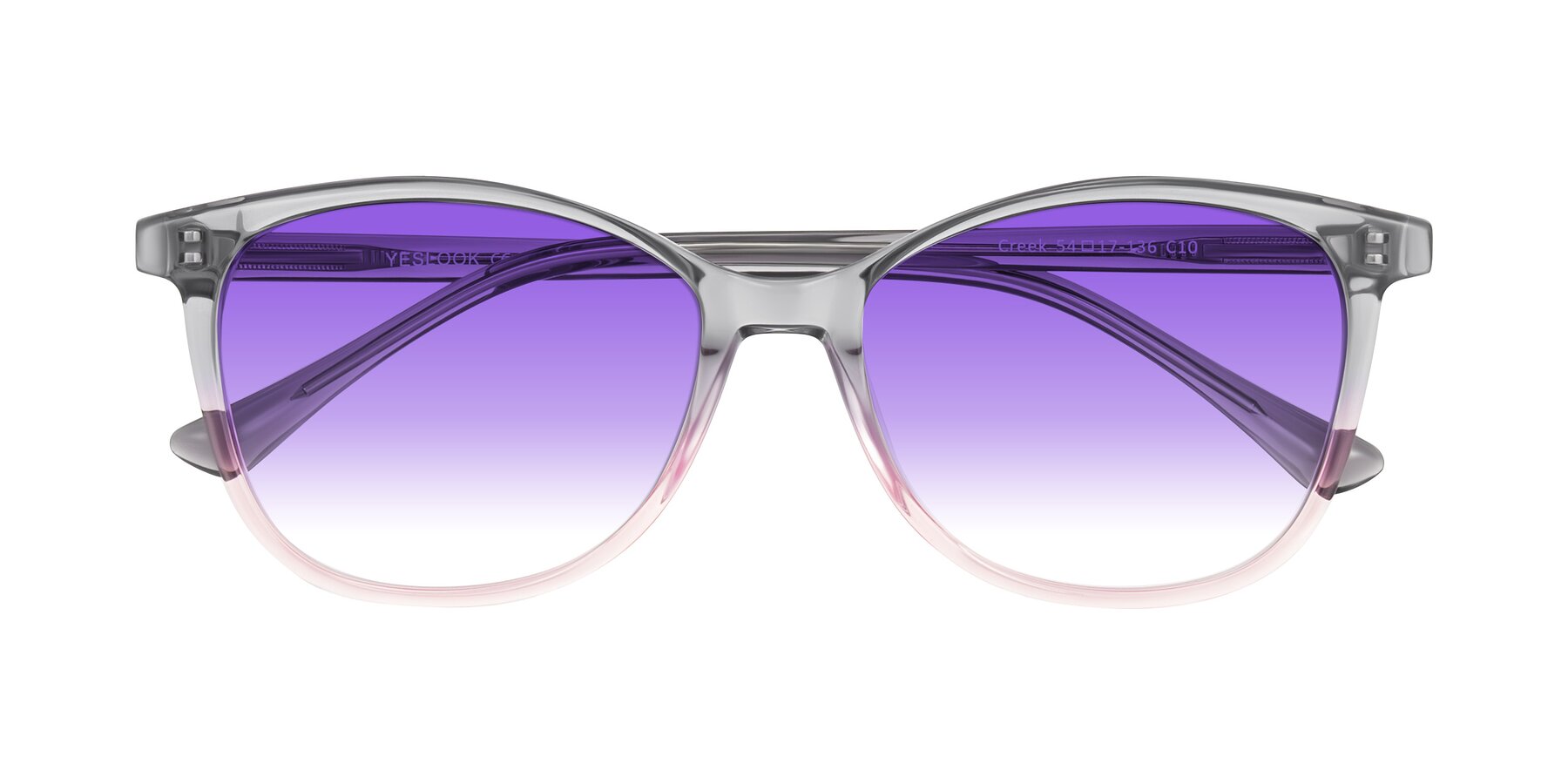 Folded Front of Creek in Gray/Pink with Purple Gradient Lenses
