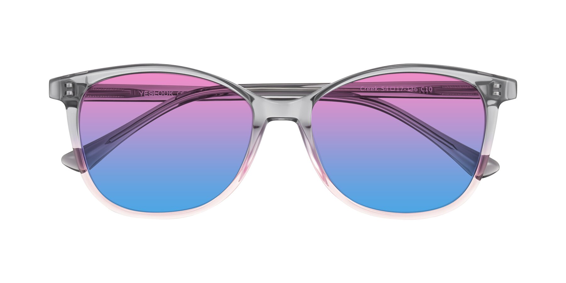Folded Front of Creek in Gray/Pink with Pink / Blue Gradient Lenses