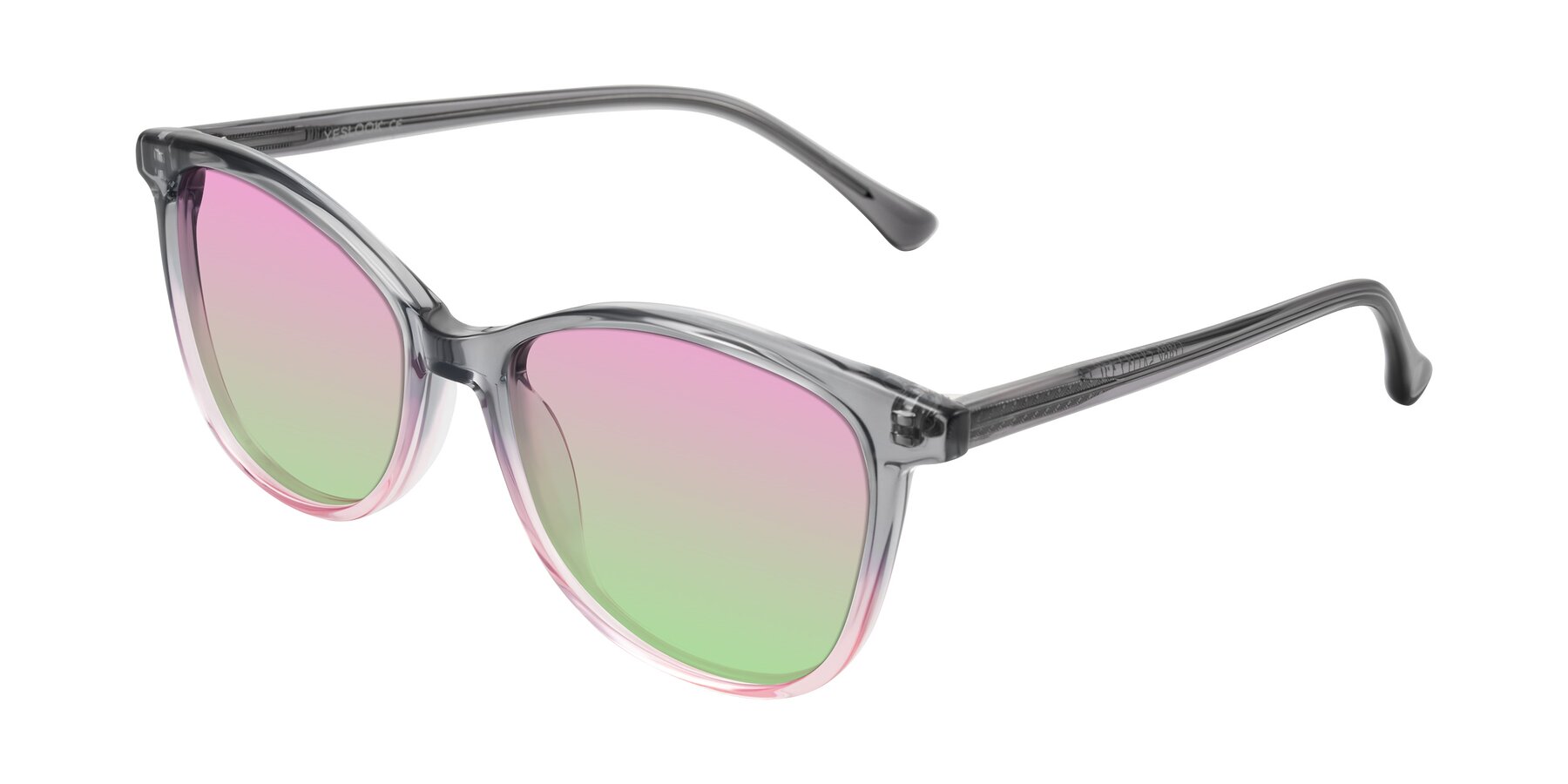 Angle of Creek in Gray/Pink with Pink / Green Gradient Lenses