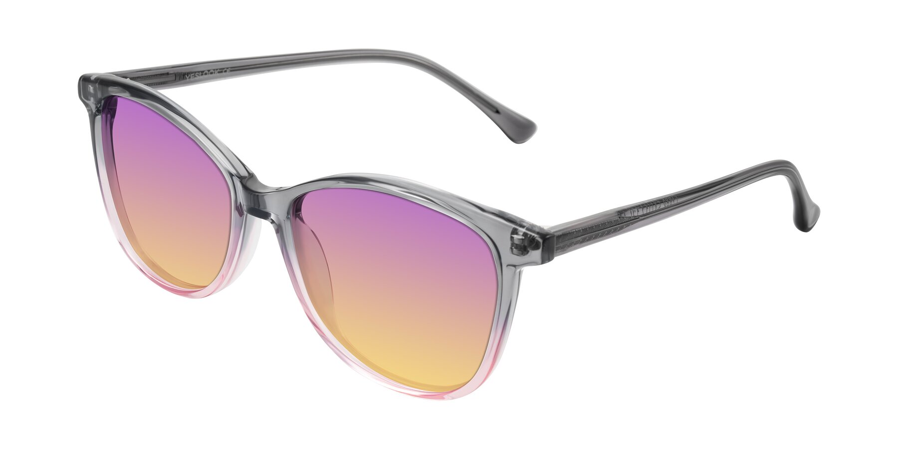 Angle of Creek in Gray/Pink with Purple / Yellow Gradient Lenses
