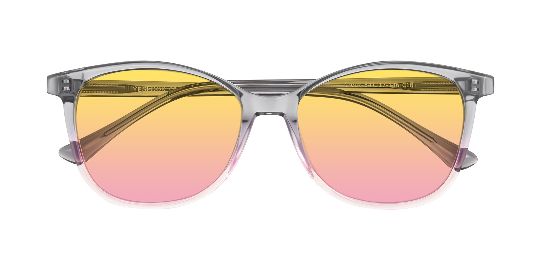 Folded Front of Creek in Gray/Pink with Yellow / Pink Gradient Lenses