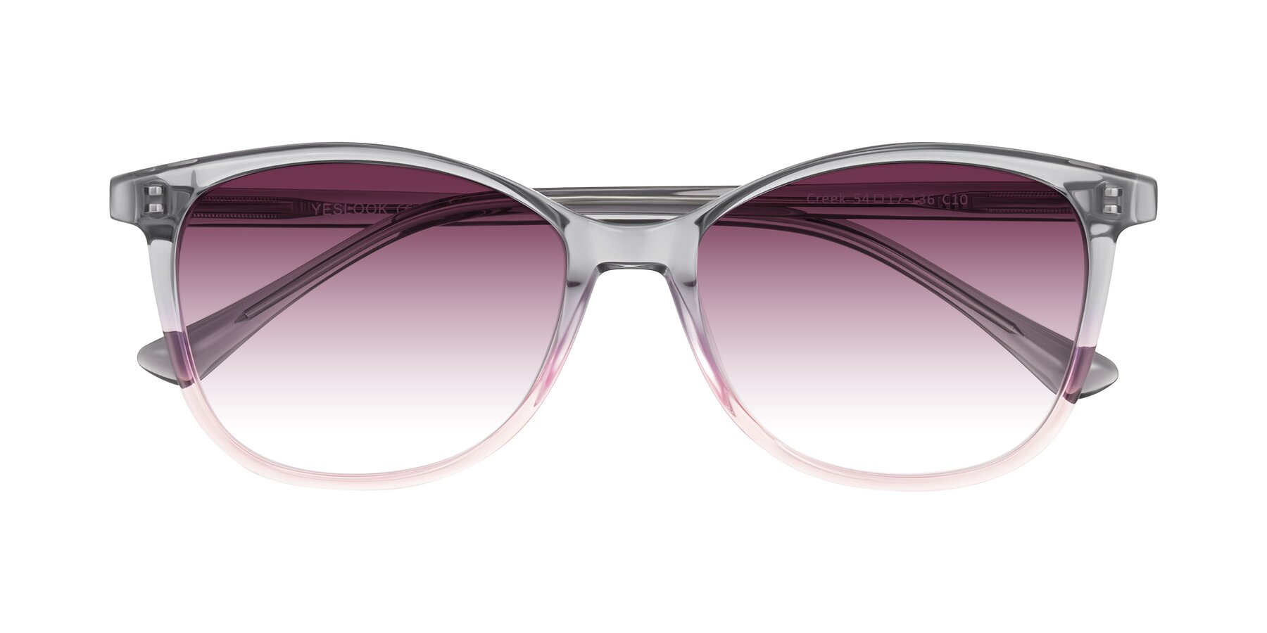 Folded Front of Creek in Gray/Pink with Wine Gradient Lenses