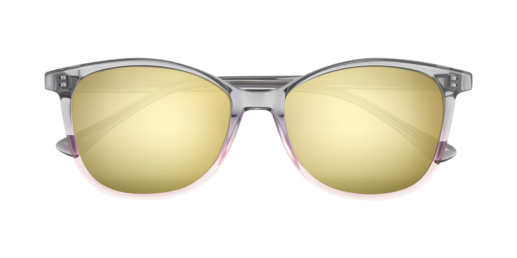 Folded Front of Creek in Gray/Pink with Gold Mirrored Lenses