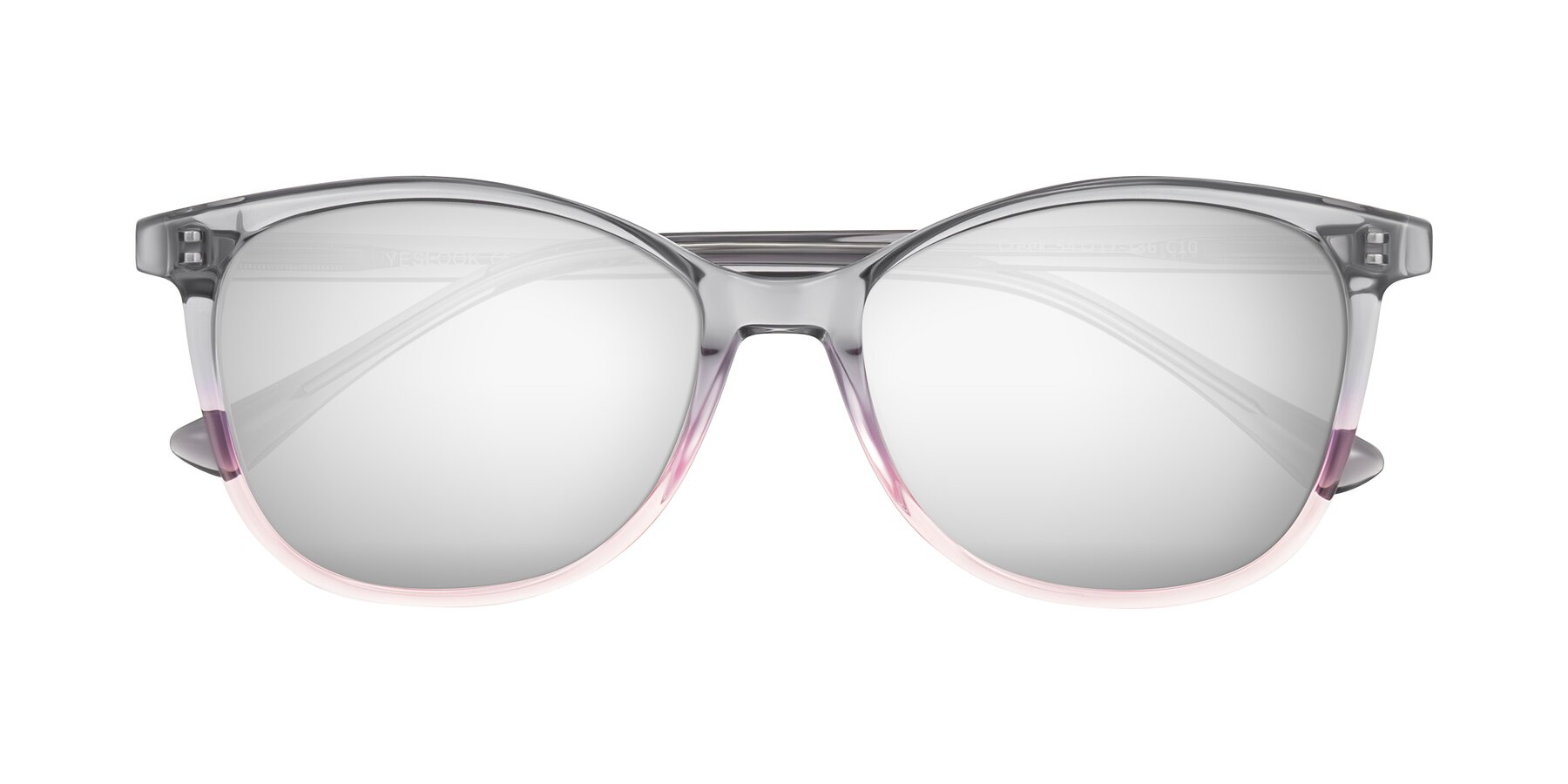 Folded Front of Creek in Gray/Pink with Silver Mirrored Lenses