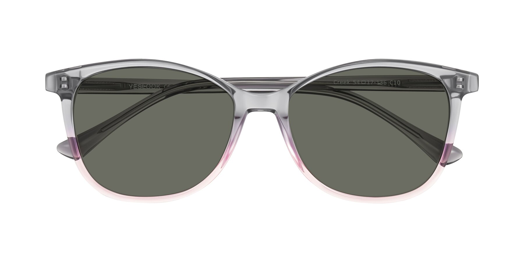 Folded Front of Creek in Gray/Pink with Gray Polarized Lenses