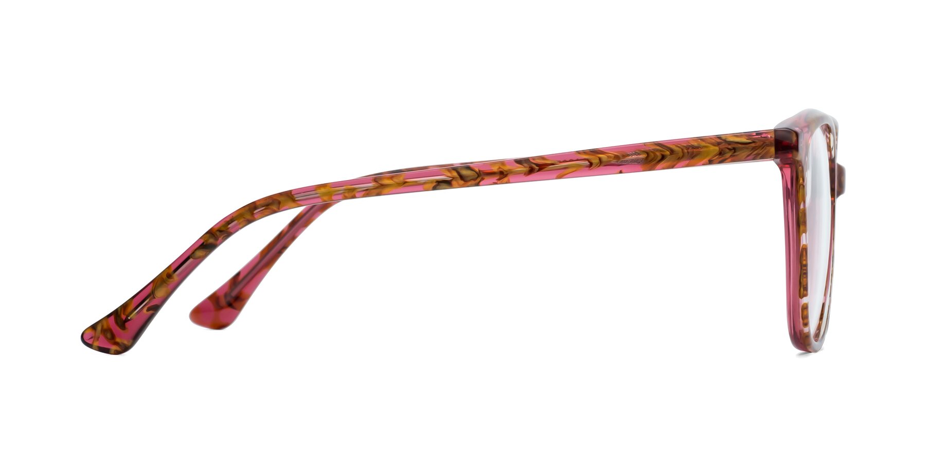 Side of Creek in Red Floral with Clear Eyeglass Lenses