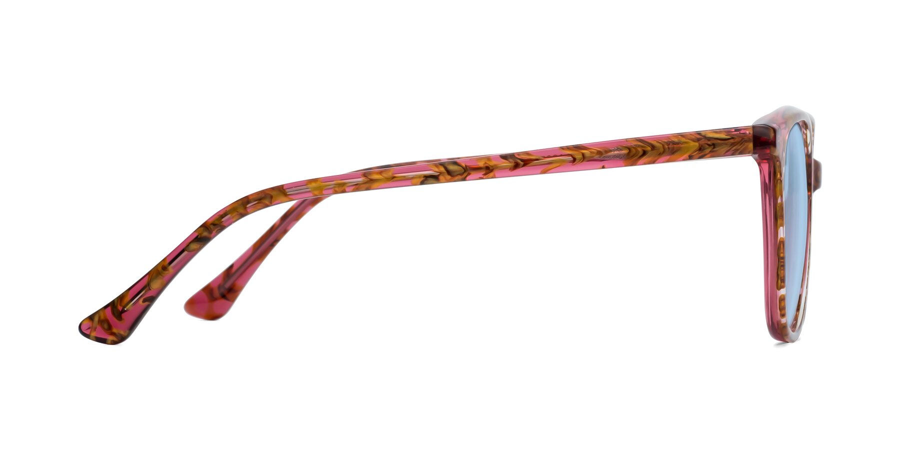 Side of Creek in Red Floral with Light Blue Tinted Lenses