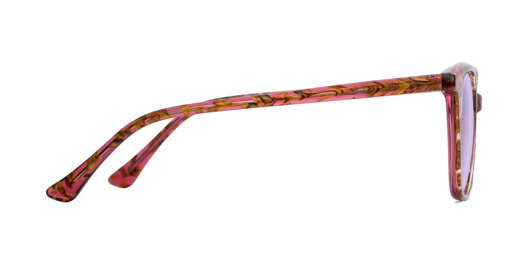 Side of Creek in Red Floral with Light Purple Tinted Lenses