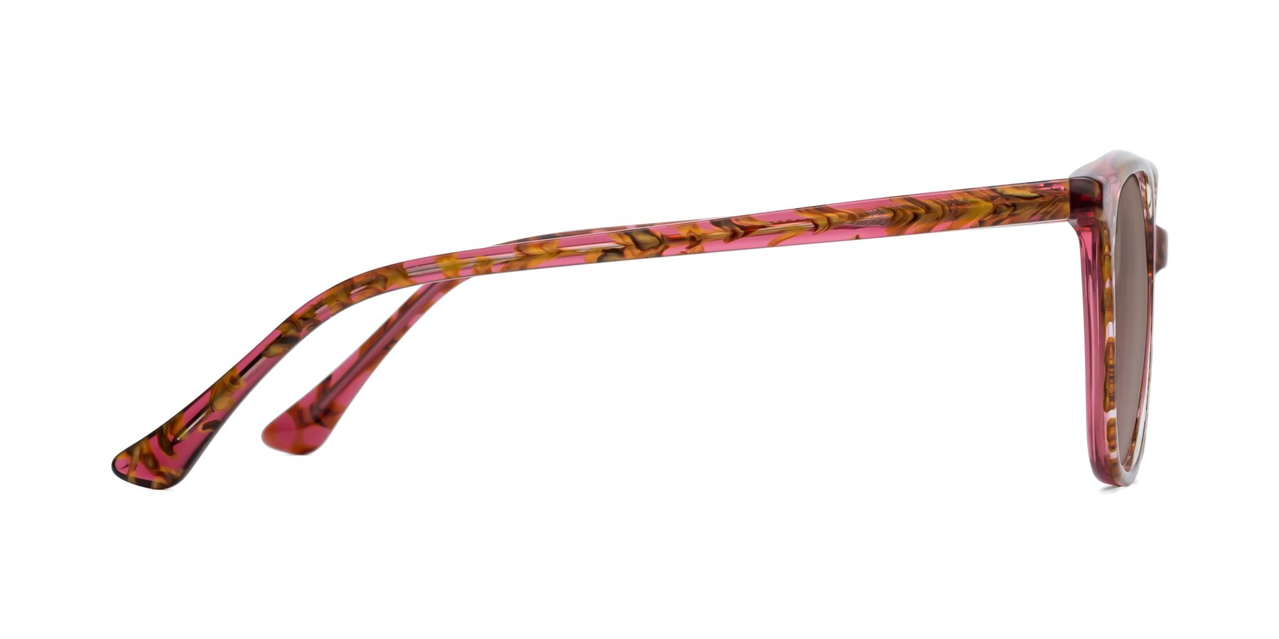 Side of Creek in Red Floral with Medium Brown Tinted Lenses