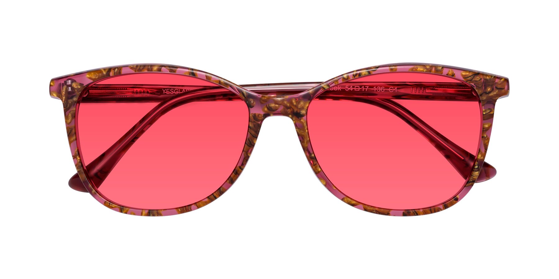 Folded Front of Creek in Red Floral with Red Tinted Lenses
