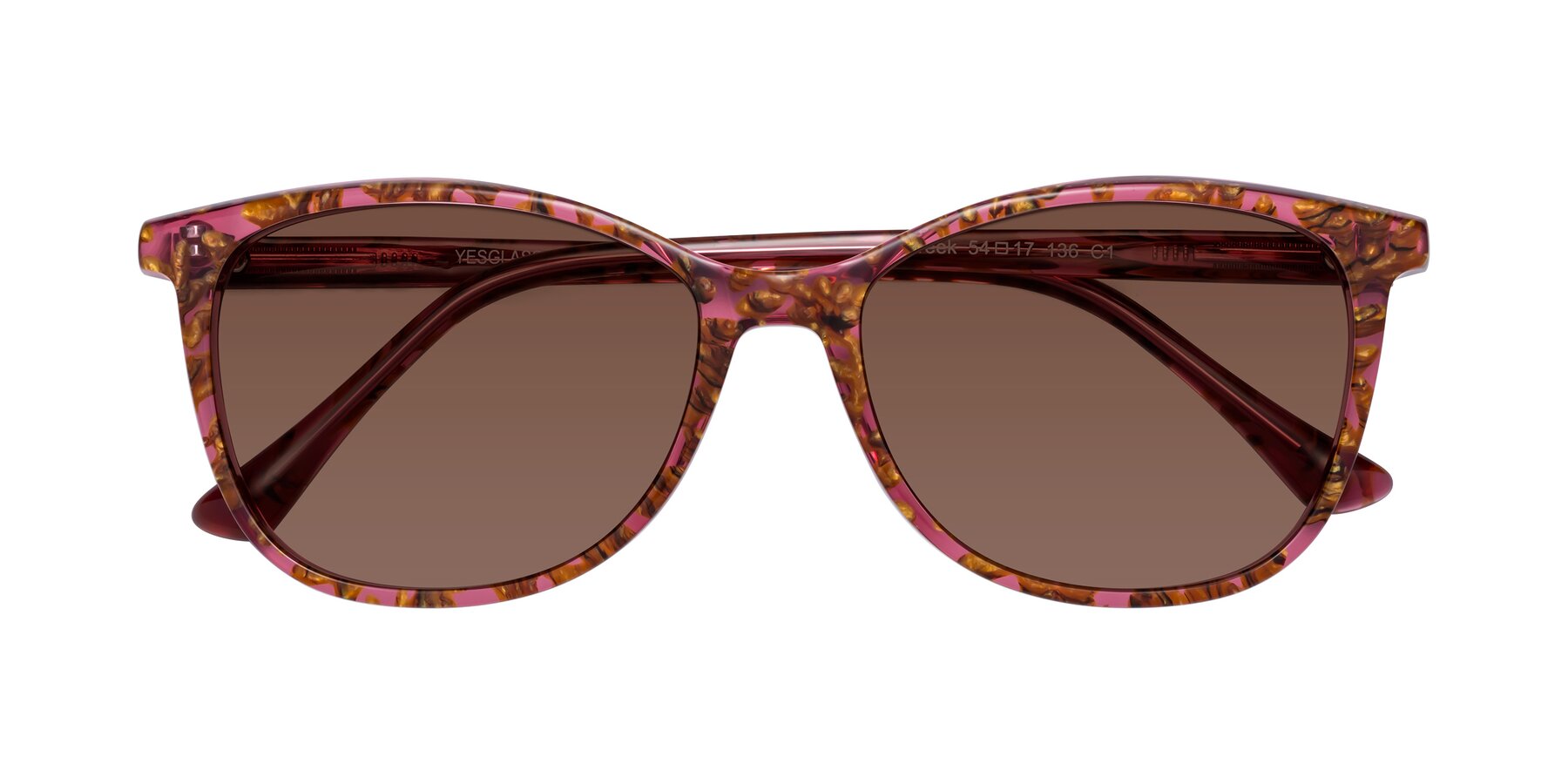 Folded Front of Creek in Red Floral with Brown Tinted Lenses