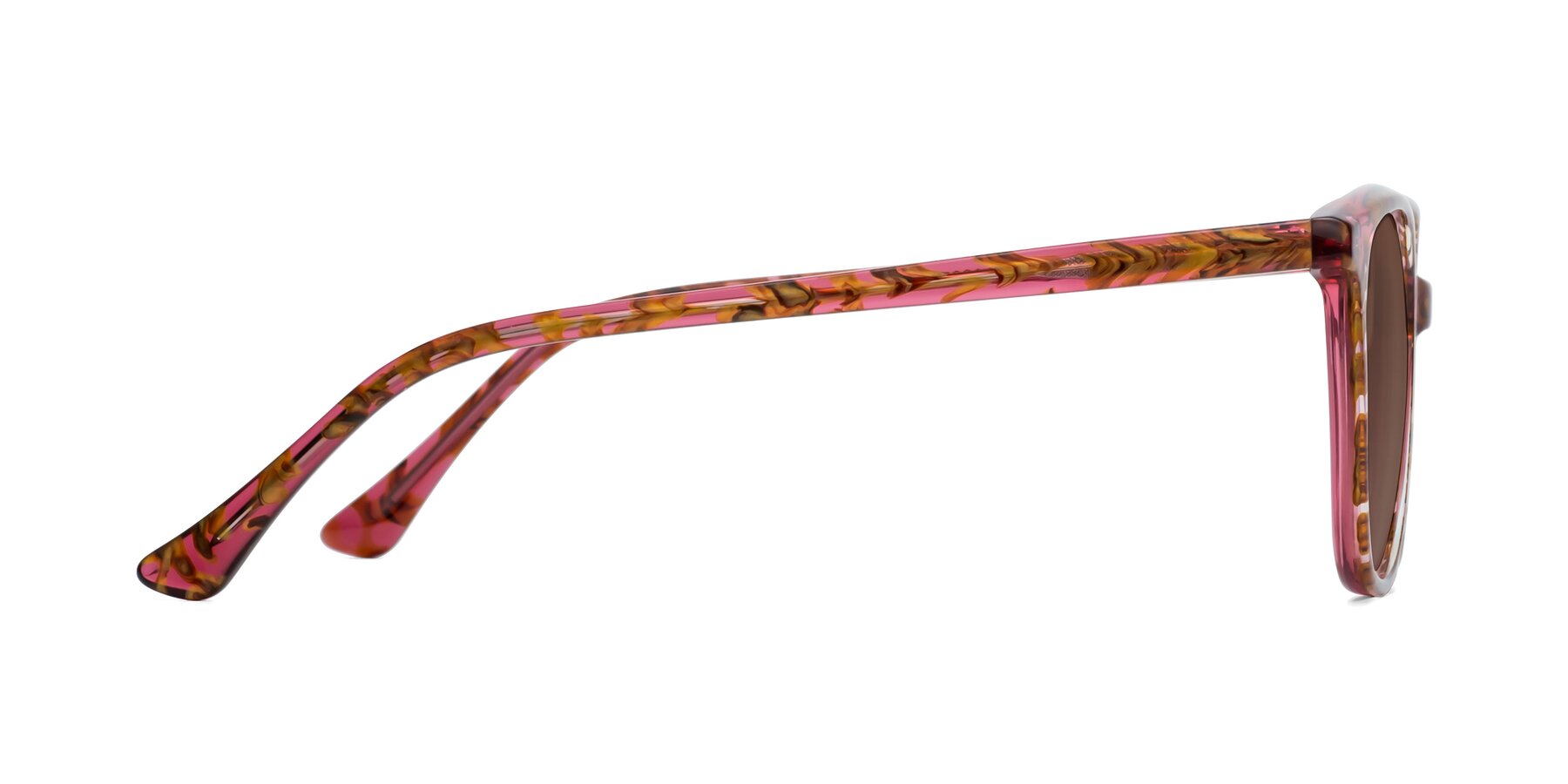 Side of Creek in Red Floral with Brown Tinted Lenses