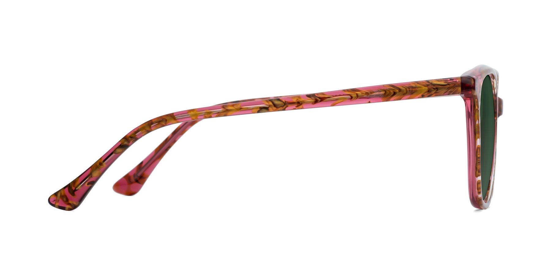 Side of Creek in Red Floral with Green Tinted Lenses