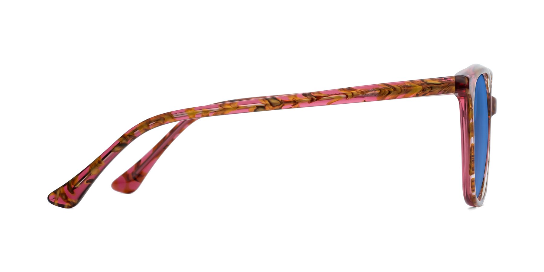 Side of Creek in Red Floral with Blue Tinted Lenses