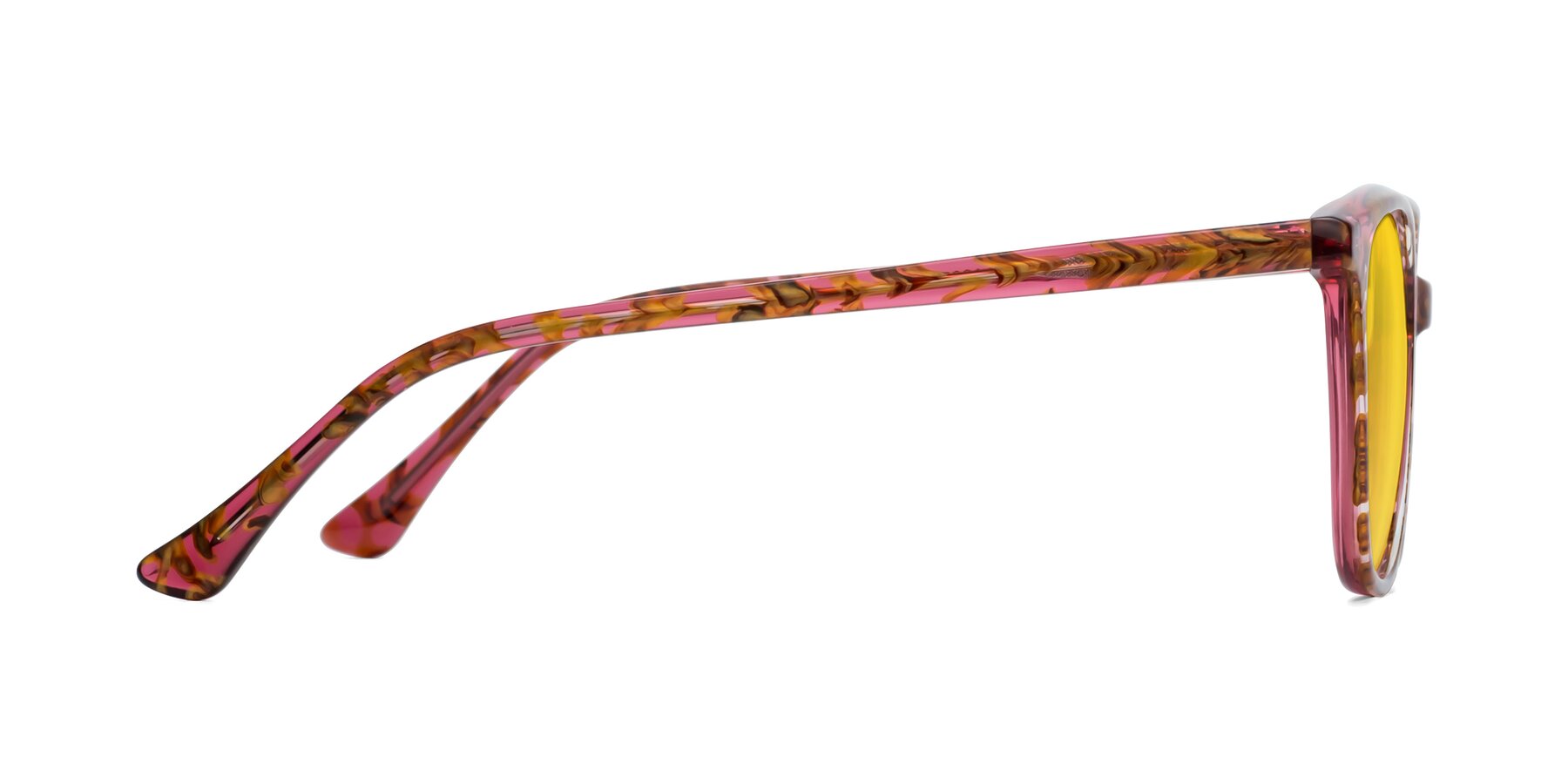 Side of Creek in Red Floral with Yellow Tinted Lenses