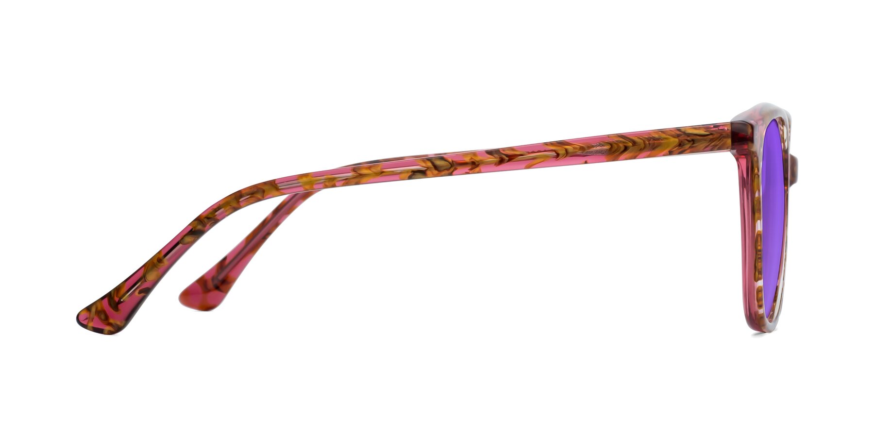 Side of Creek in Red Floral with Purple Tinted Lenses