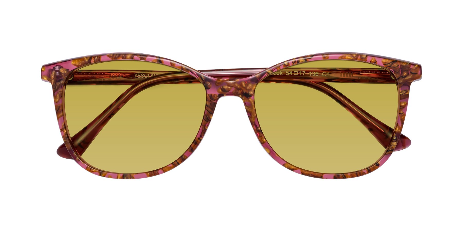 Folded Front of Creek in Red Floral with Champagne Tinted Lenses