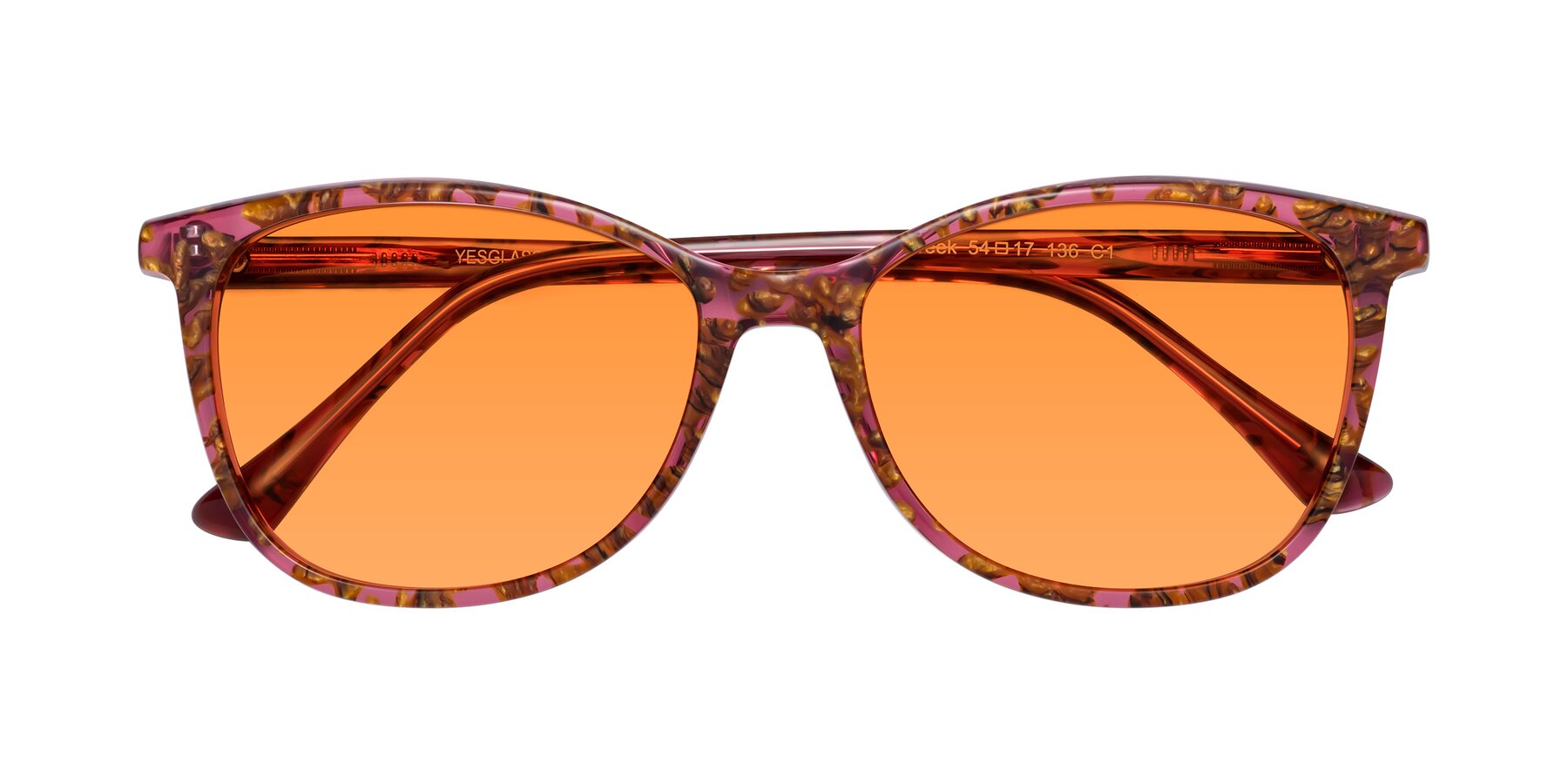 Folded Front of Creek in Red Floral with Orange Tinted Lenses