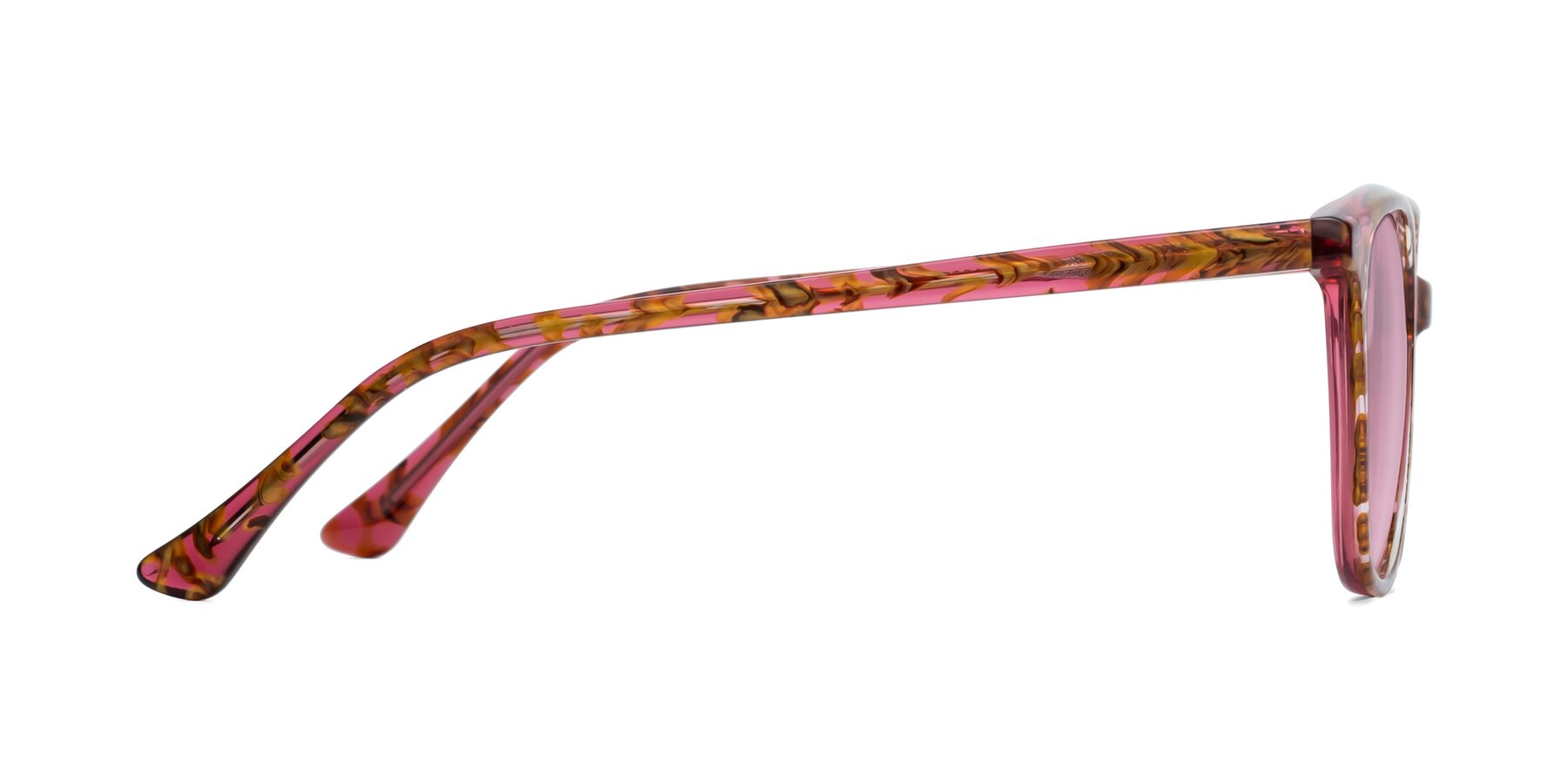 Side of Creek in Red Floral with Light Wine Tinted Lenses