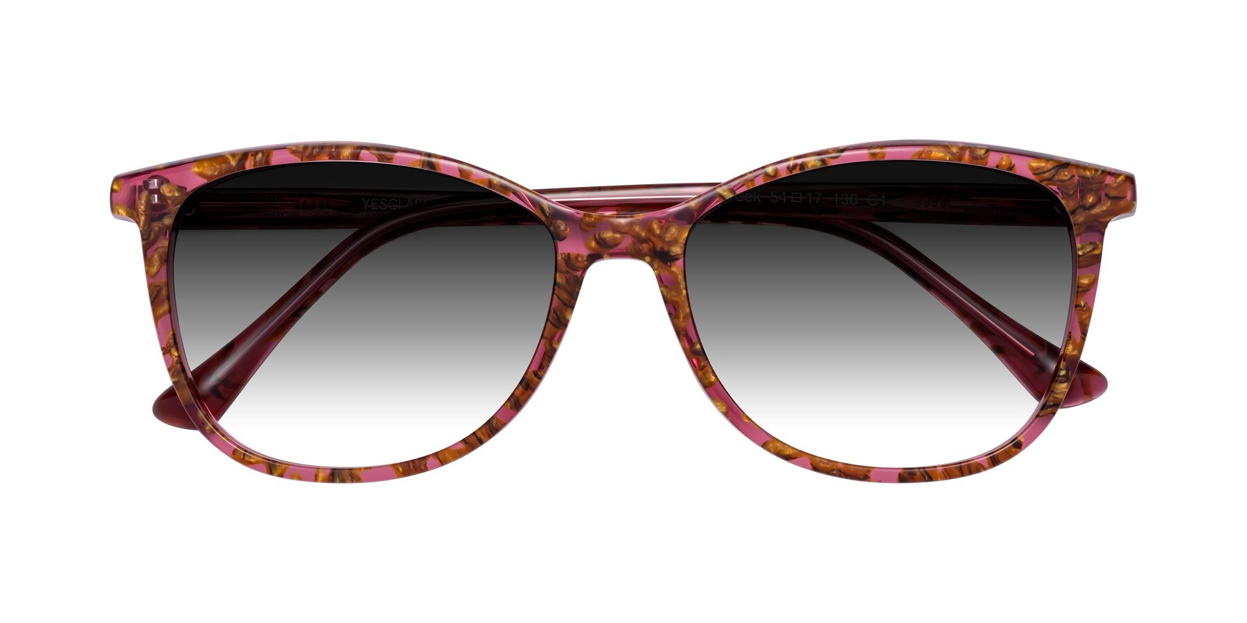 Folded Front of Creek in Red Floral with Gray Gradient Lenses