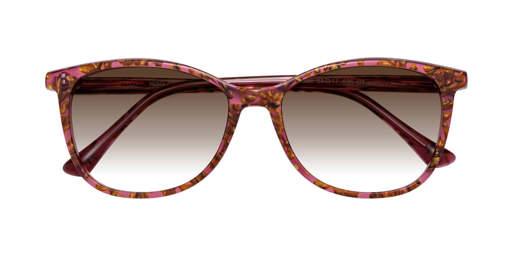 Folded Front of Creek in Red Floral with Brown Gradient Lenses