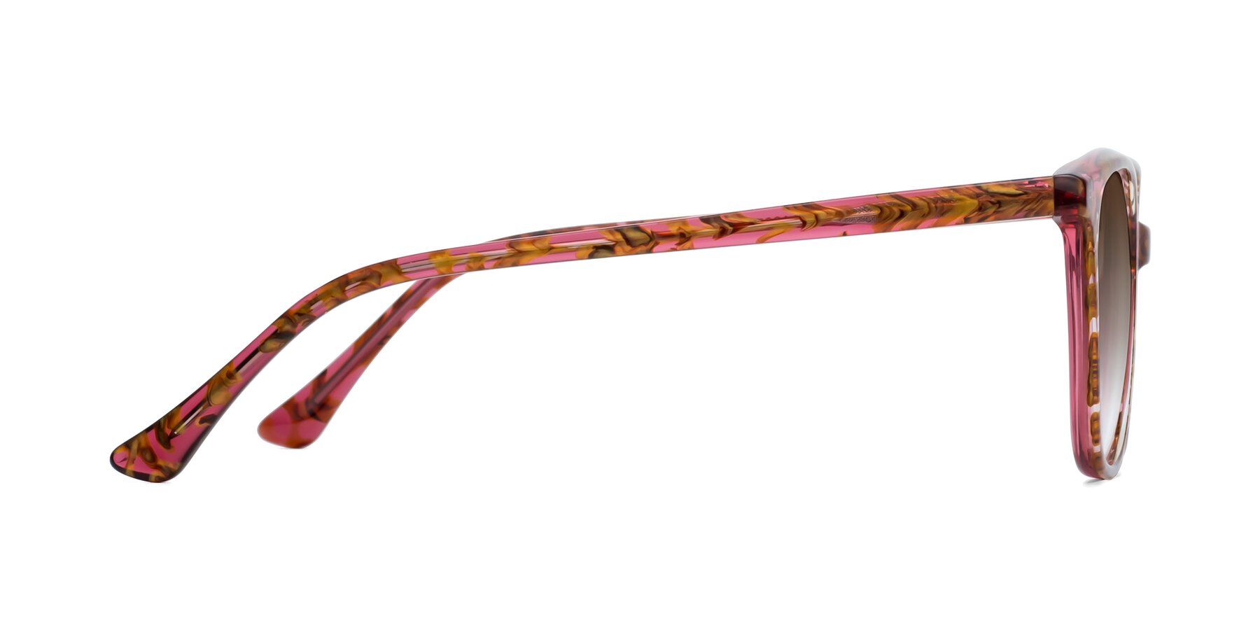 Side of Creek in Red Floral with Brown Gradient Lenses