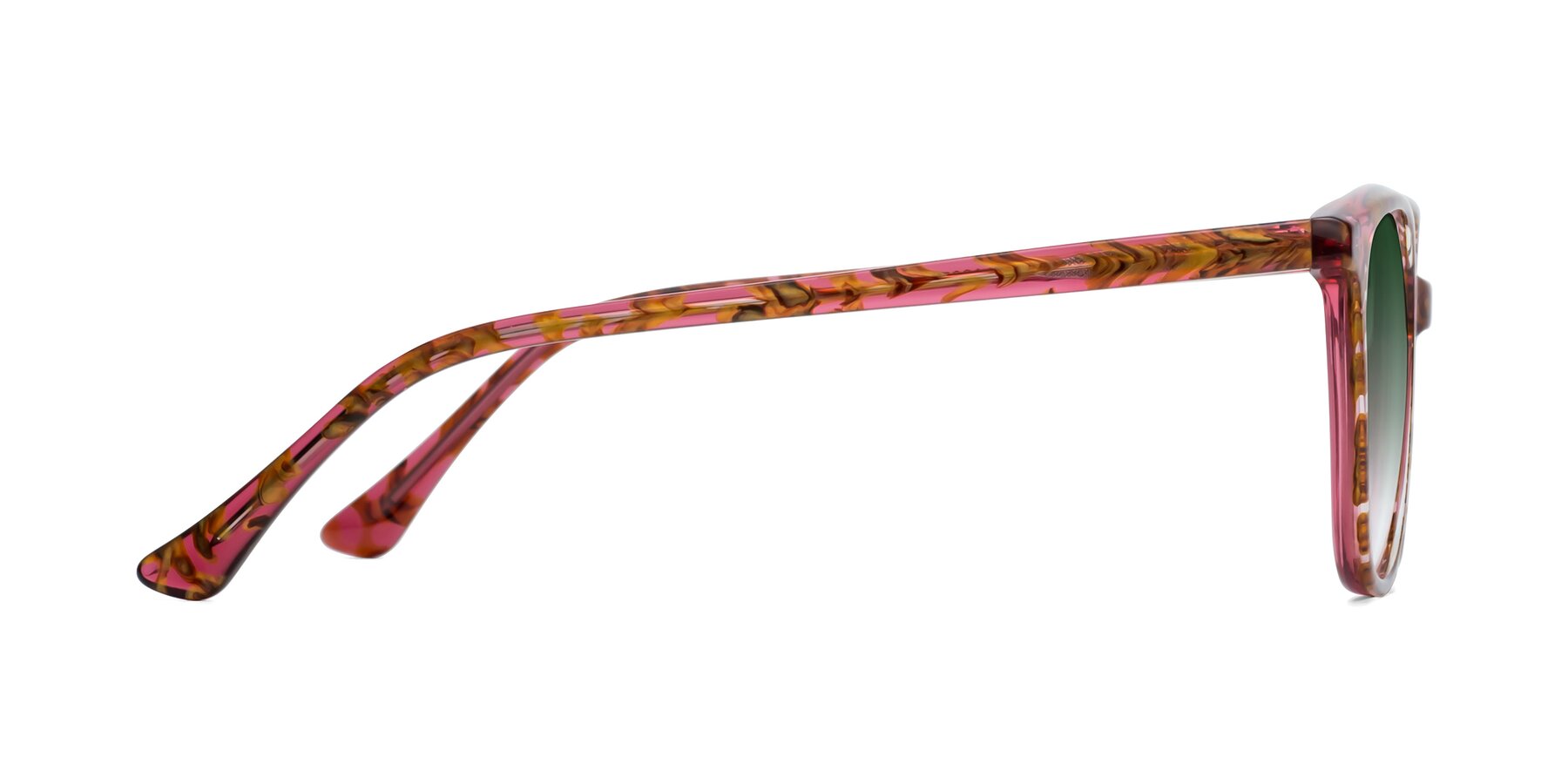 Side of Creek in Red Floral with Green Gradient Lenses