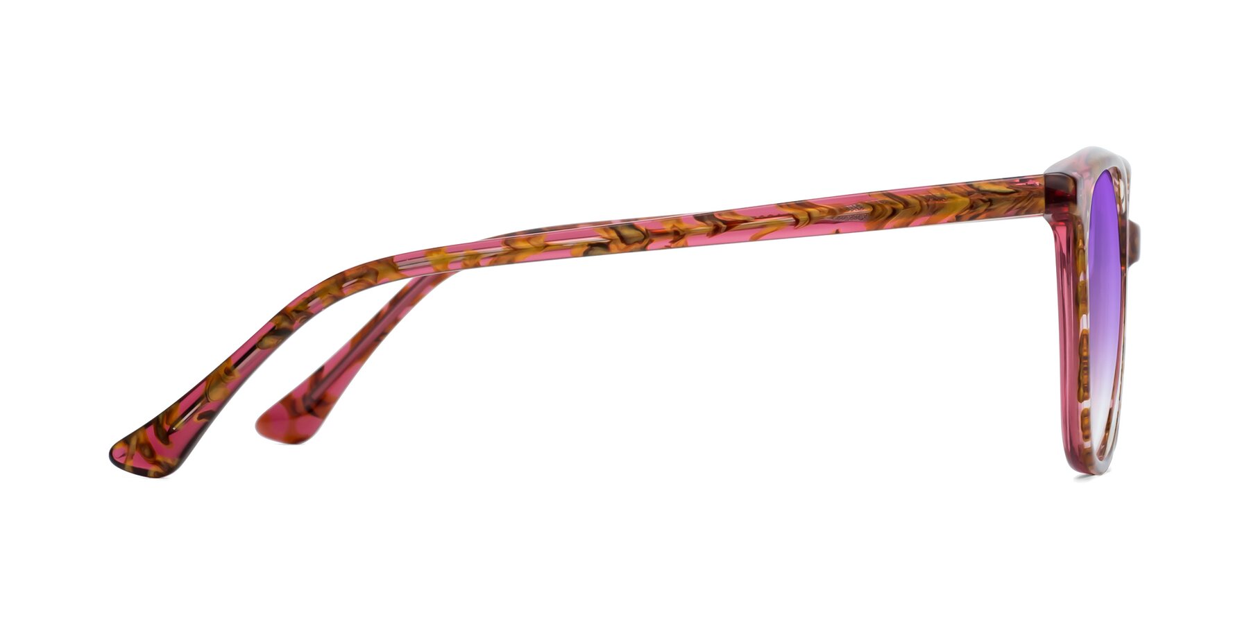 Side of Creek in Red Floral with Purple Gradient Lenses
