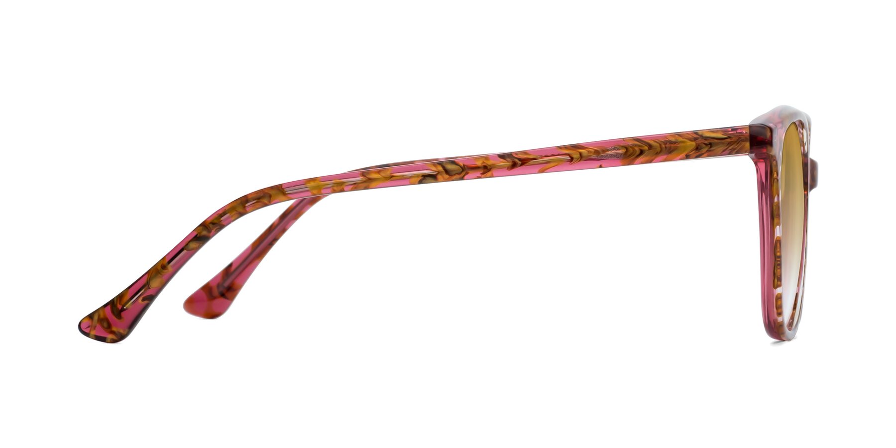 Side of Creek in Red Floral with Champagne Gradient Lenses