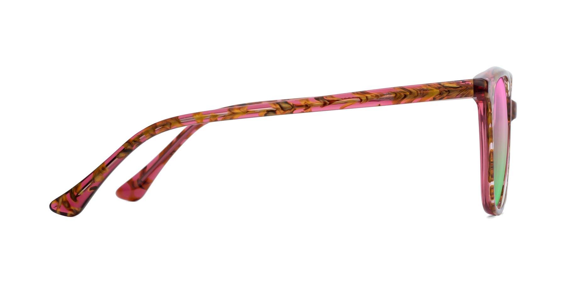 Side of Creek in Red Floral with Pink / Green Gradient Lenses
