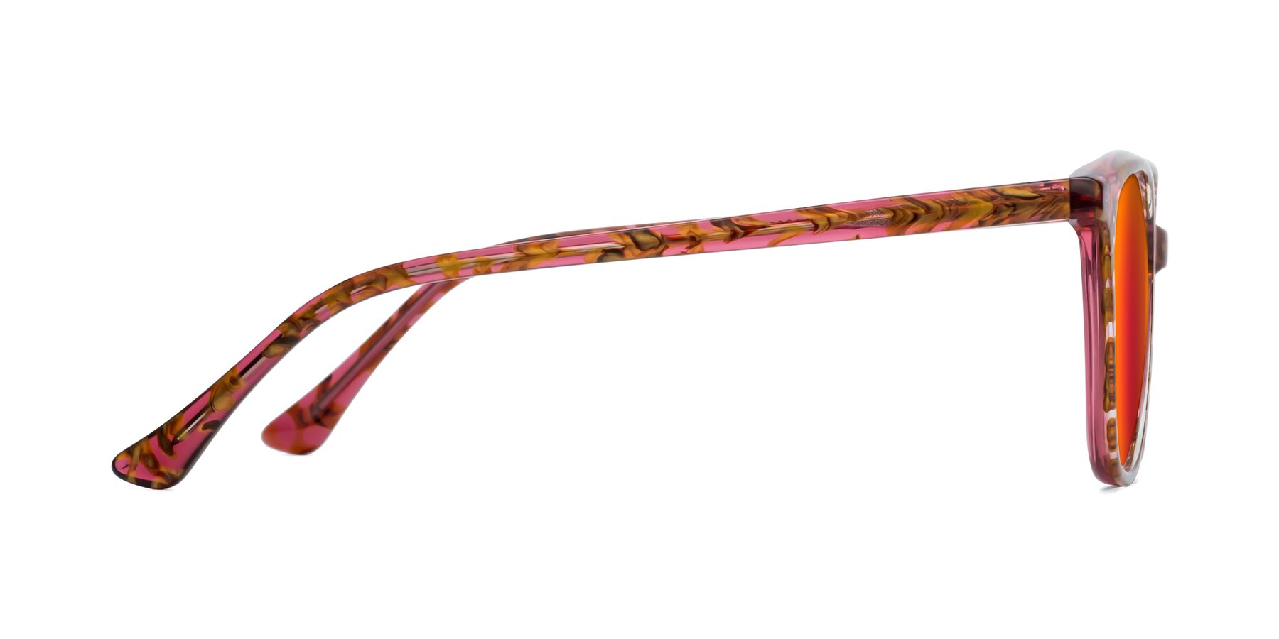 Side of Creek in Red Floral with Red Gold Mirrored Lenses