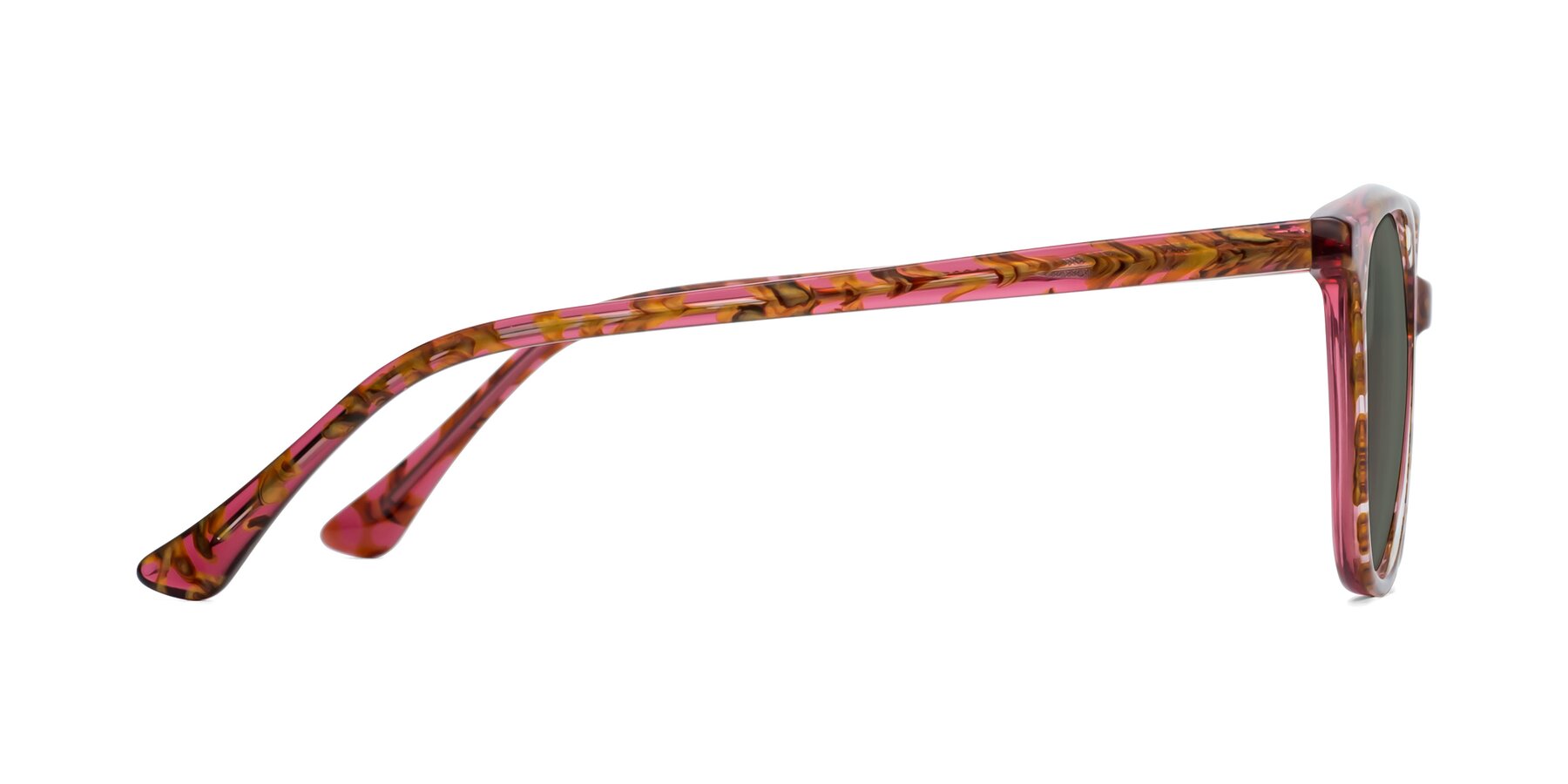 Side of Creek in Red Floral with Gray Polarized Lenses